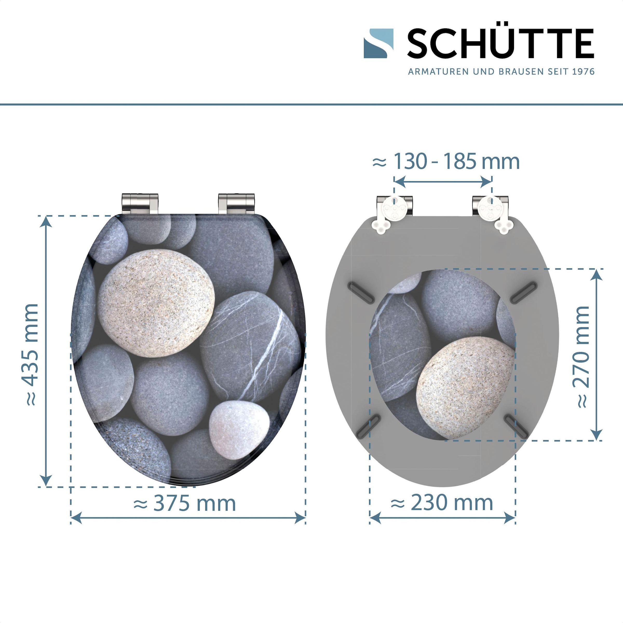 Schütte WC-Sitz »GREY STONES«, mit Absenkautomatik und Holzkern, MDF