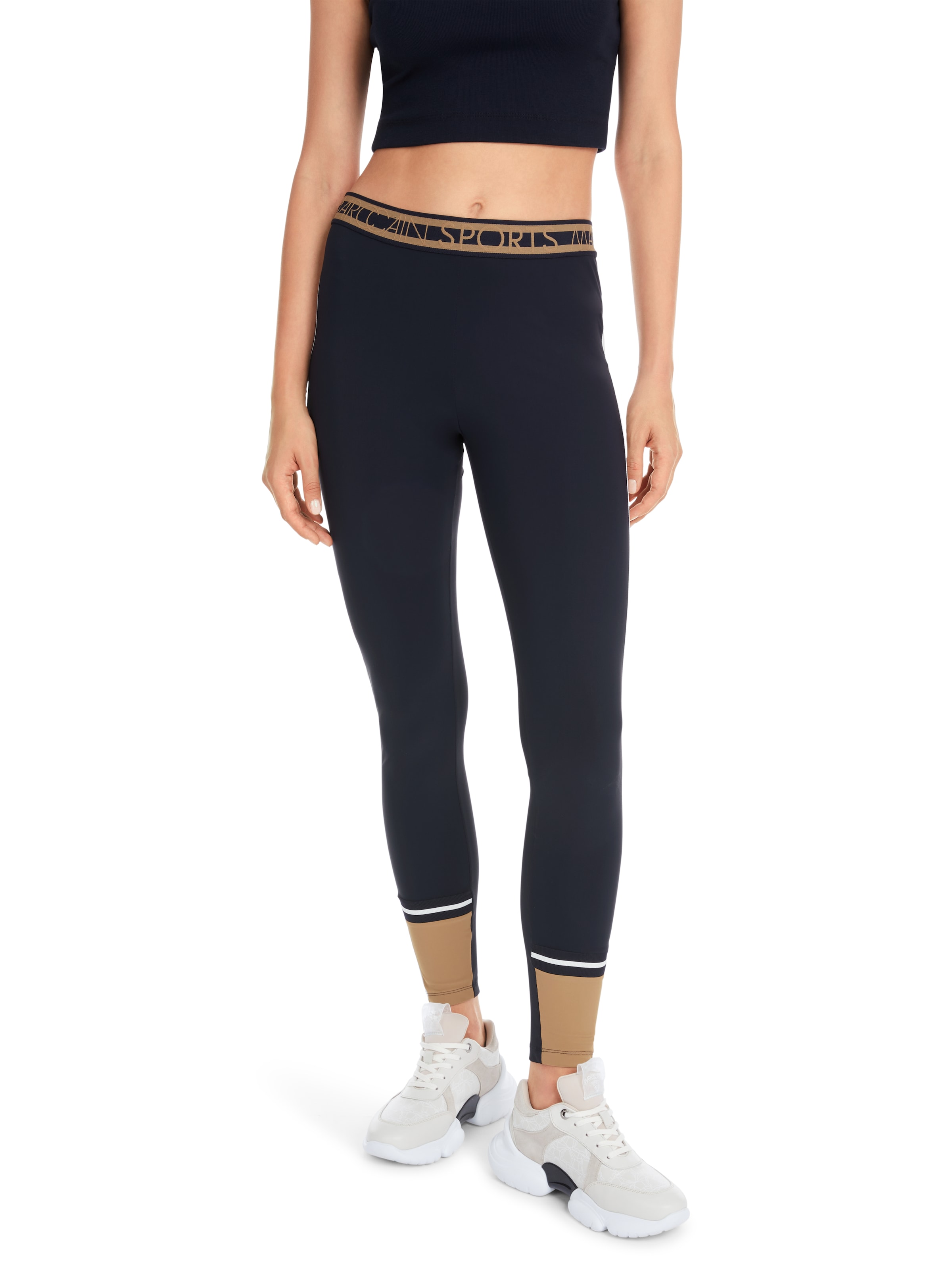 Marc Cain Leggings »"Heartbreaker" Premium Damenmode«, Leggings mit Galon "Rethink Together"