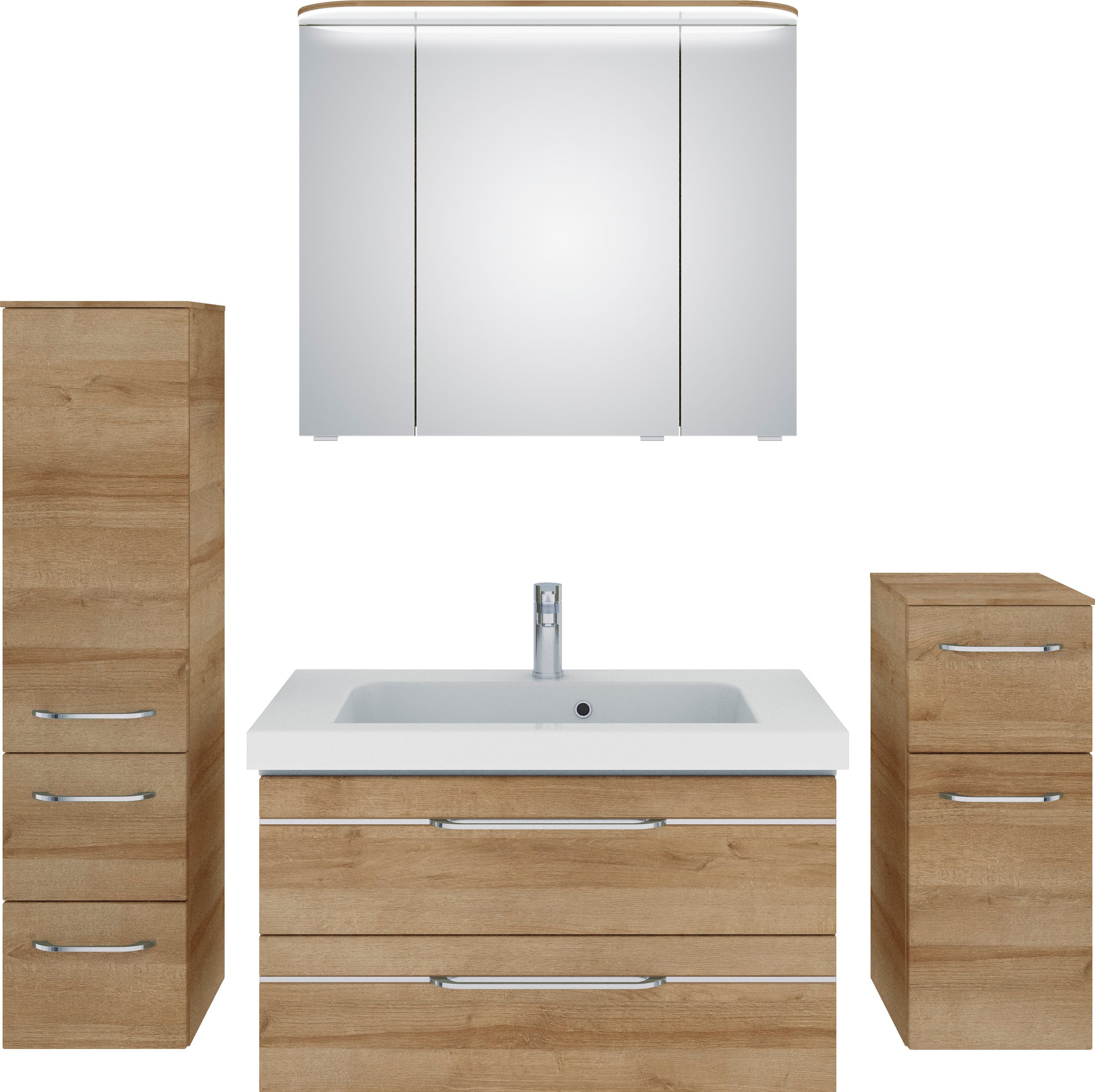 Saphir Badmöbel-Set »Balto Sprint 4-teilig, Mineralmarmor-Waschtisch mit LE günstig online kaufen