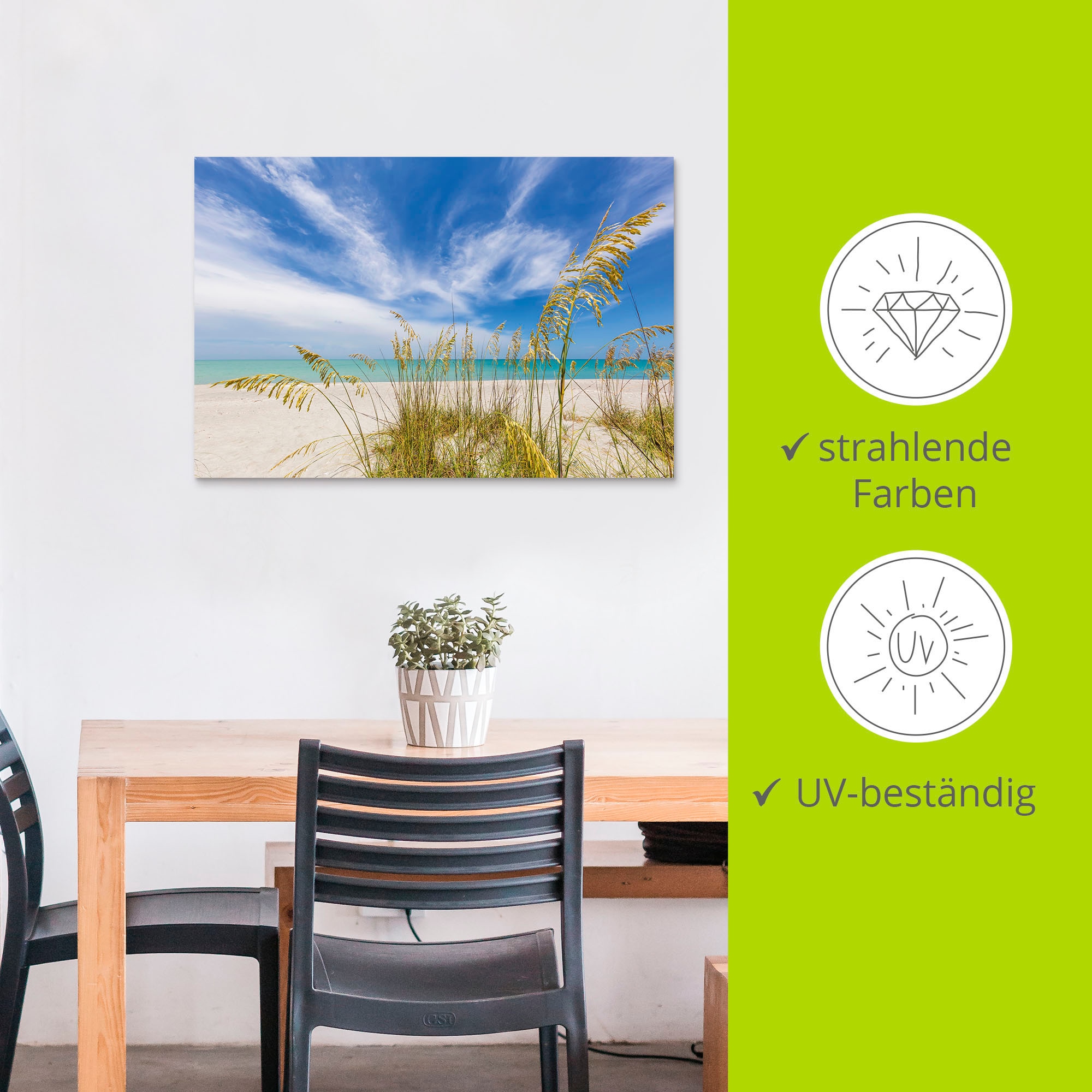 Artland Wandbild »Himmlische Stille am Strand«, Strandbilder, (1 St.), als Alubild, Outdoorbild, Leinwandbild in verschied. Größen