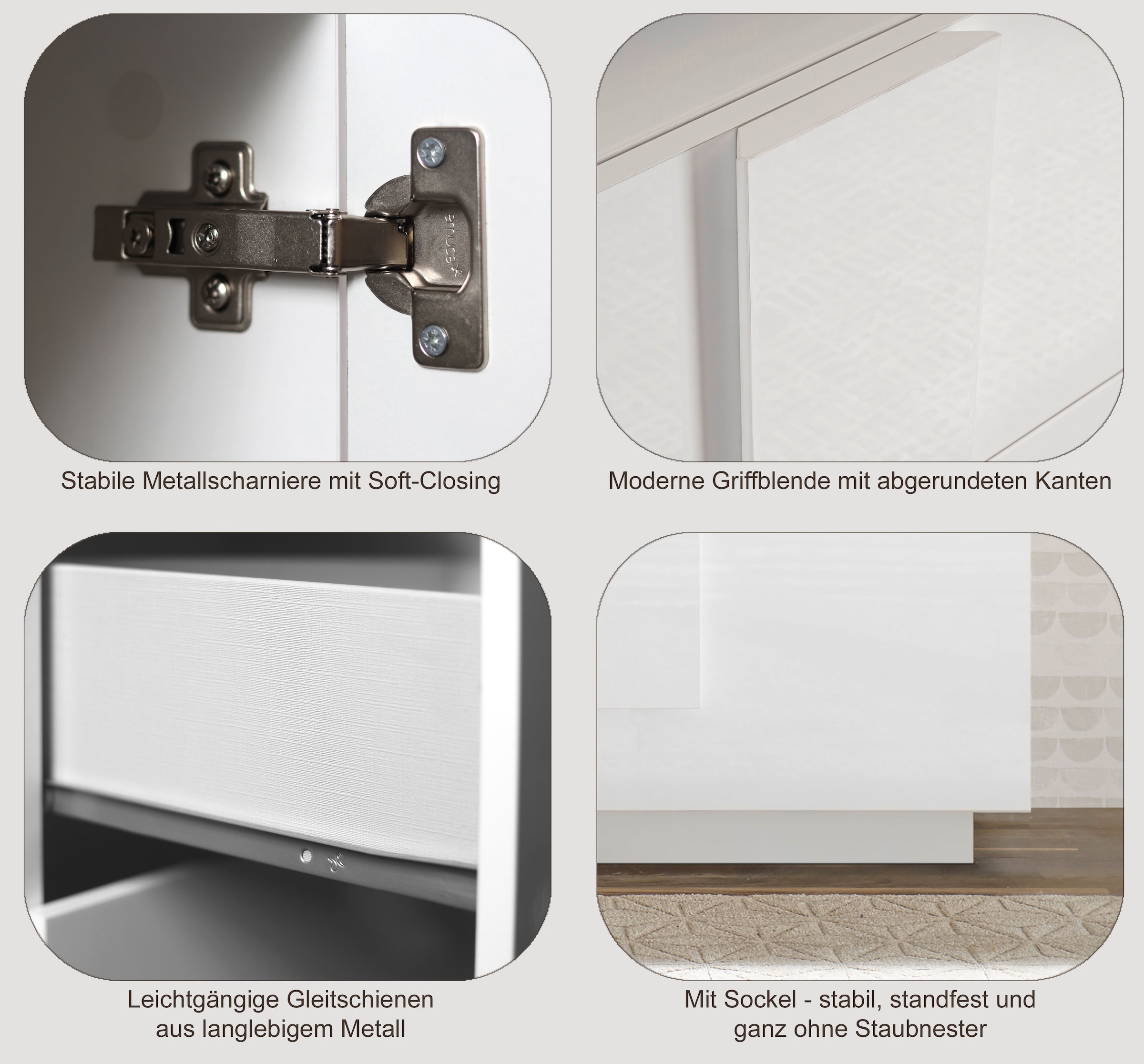 INOSIGN Sideboard »Jupiter, Breite 121 cm, Kommode 2 Türen - Soft Closing, Anrichte,«, moderne Griffblende, FSC®, cleveres Stauraumkonzept