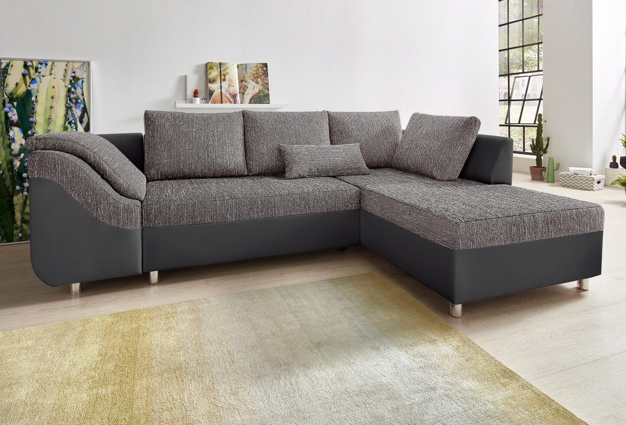 COLLECTION AB Ecksofa Sally L-Form, mit und ohne Bettfunktion, inklusive loser Rücken- und Zierkissen