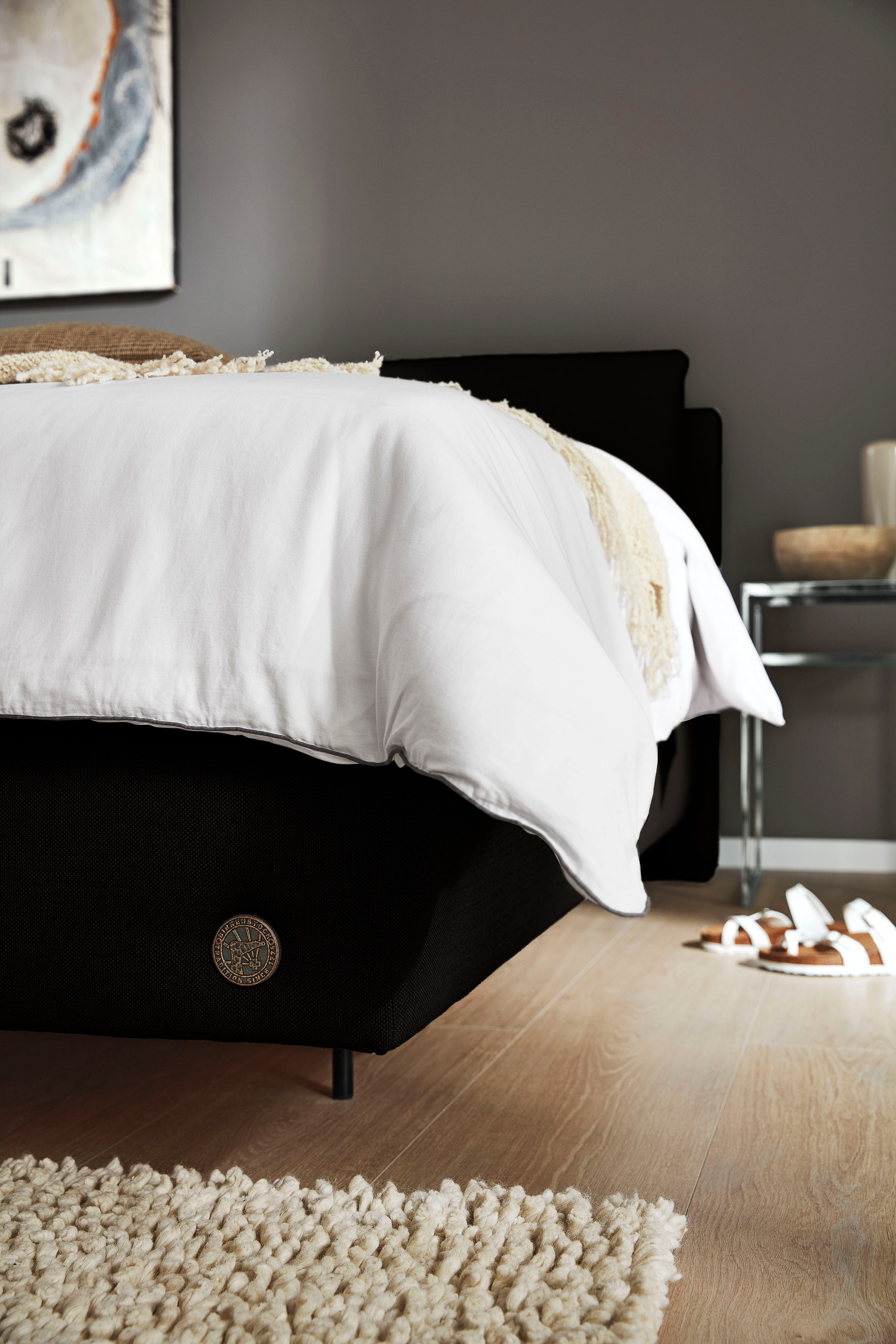 Birkenstock Boxspringbett »Linz«, mit Kopfteil in Kissenoptik