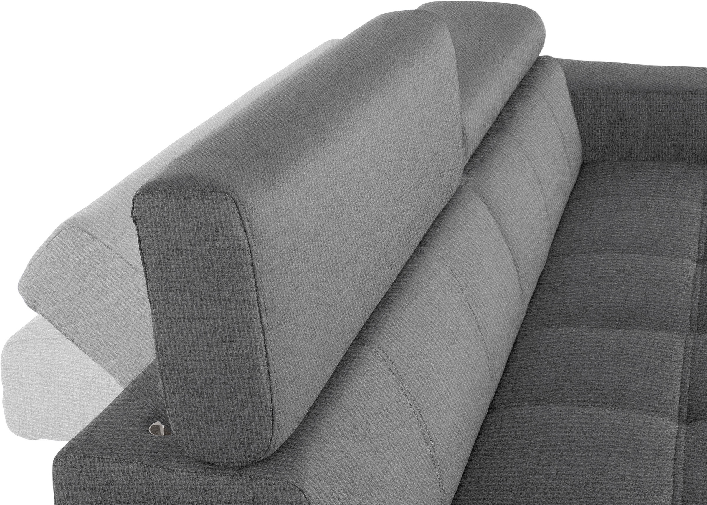 DOMO collection 2,5-Sitzer »Cunelli zeitlos und elegant, moderne Sitznähte als Designelement,«, wahlweise mit 6-fach verstellbaren Kopfteilen, fester Sitzkomfort