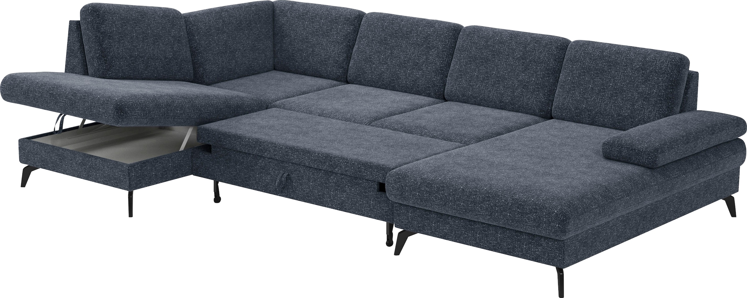 sit&more Wohnlandschaft »Morris U-Form, inkl. Sitztiefenverstellung«, wahlweise mit Armteilverstellung, Bettfunktion & Bettkasten