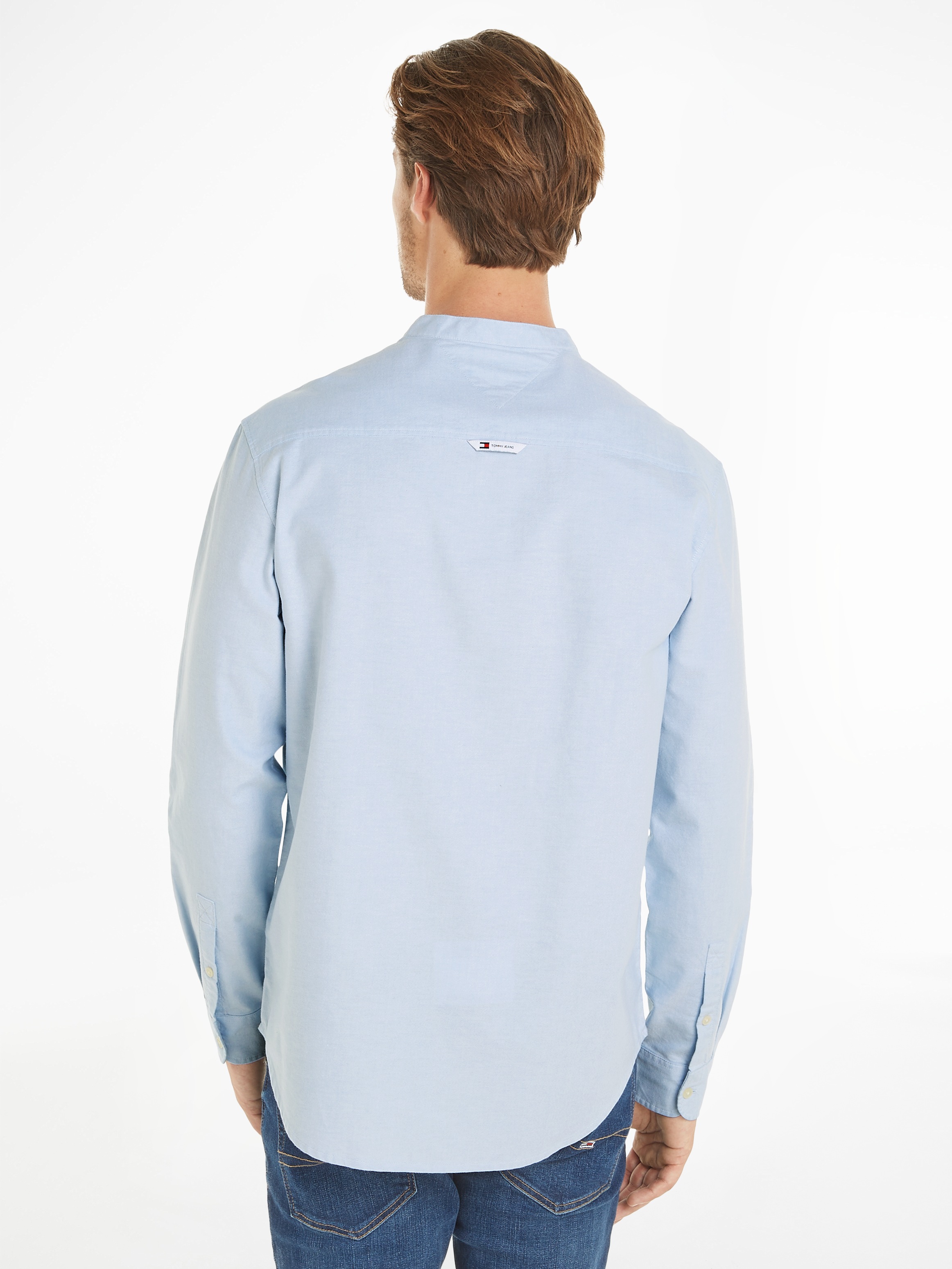 Tommy Jeans Langarmhemd »TJM REG OXFORD MAO SHIRT«, mit Logostickerei