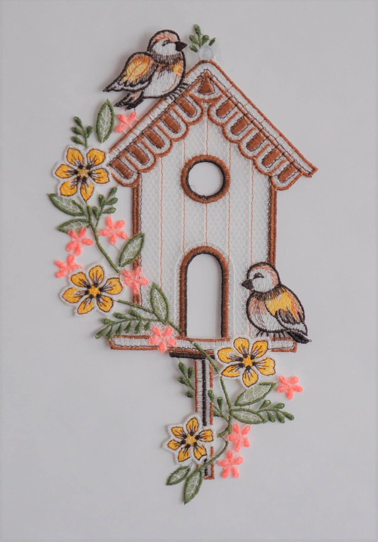 Stickereien Plauen Fensterbild »Vogelhäuschen« günstig online kaufen