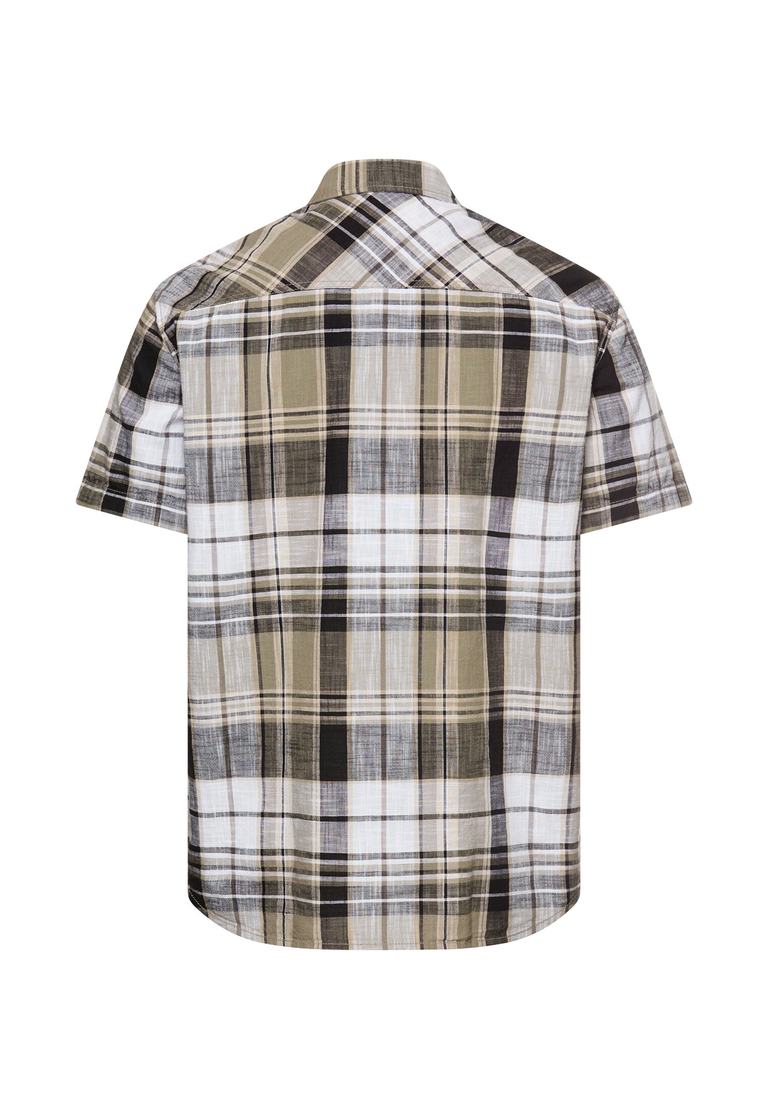 camel active Kurzarmhemd mit Button-Down-Kragen und im Karo-Look