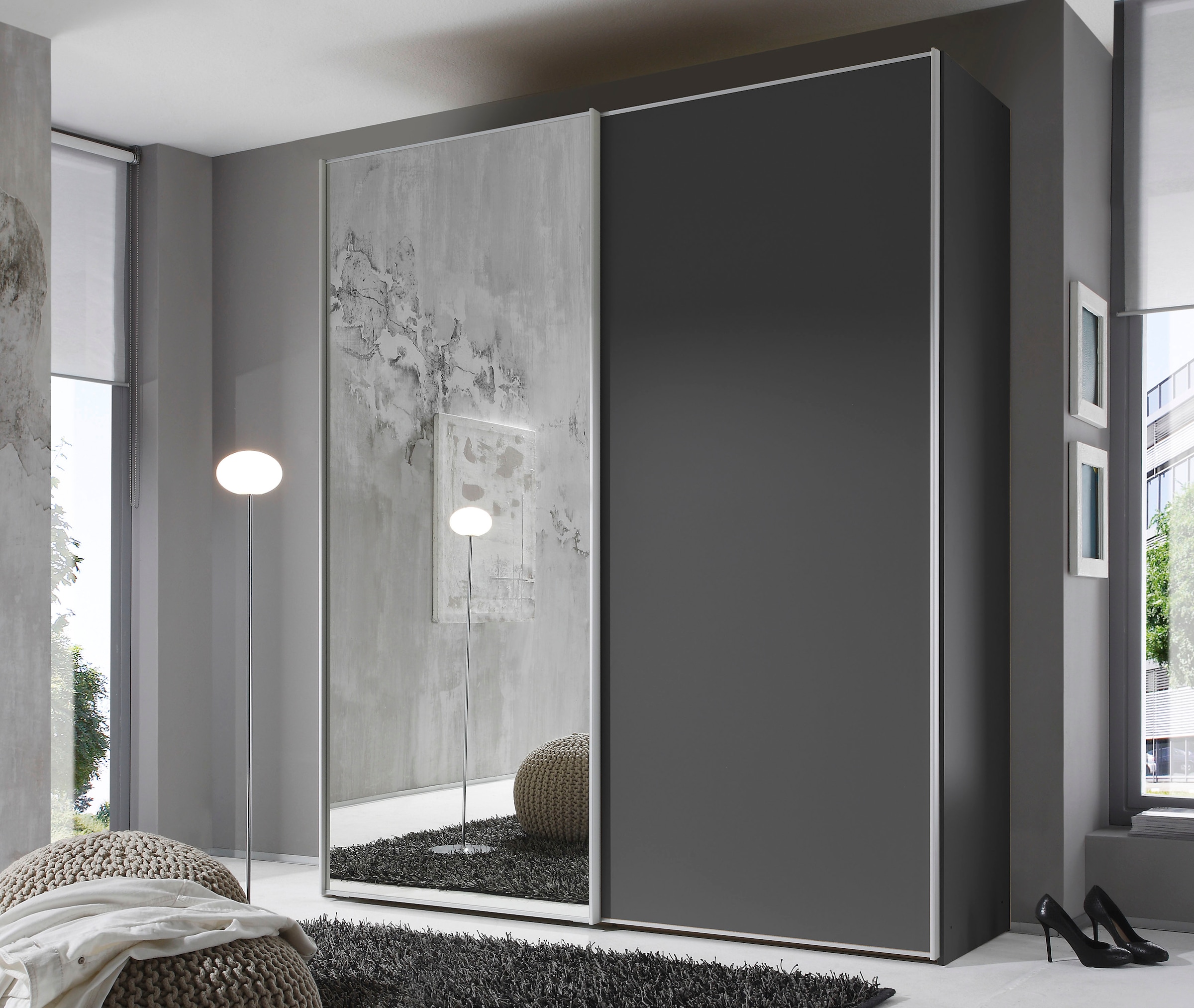 STAUD Schwebetürenschrank »Sinfonie Plus, edles Design in hochwertiger Qualität, Made in Germany« Mit Spiegeltüre und vier verschiedenen Ausstattungsvarianten