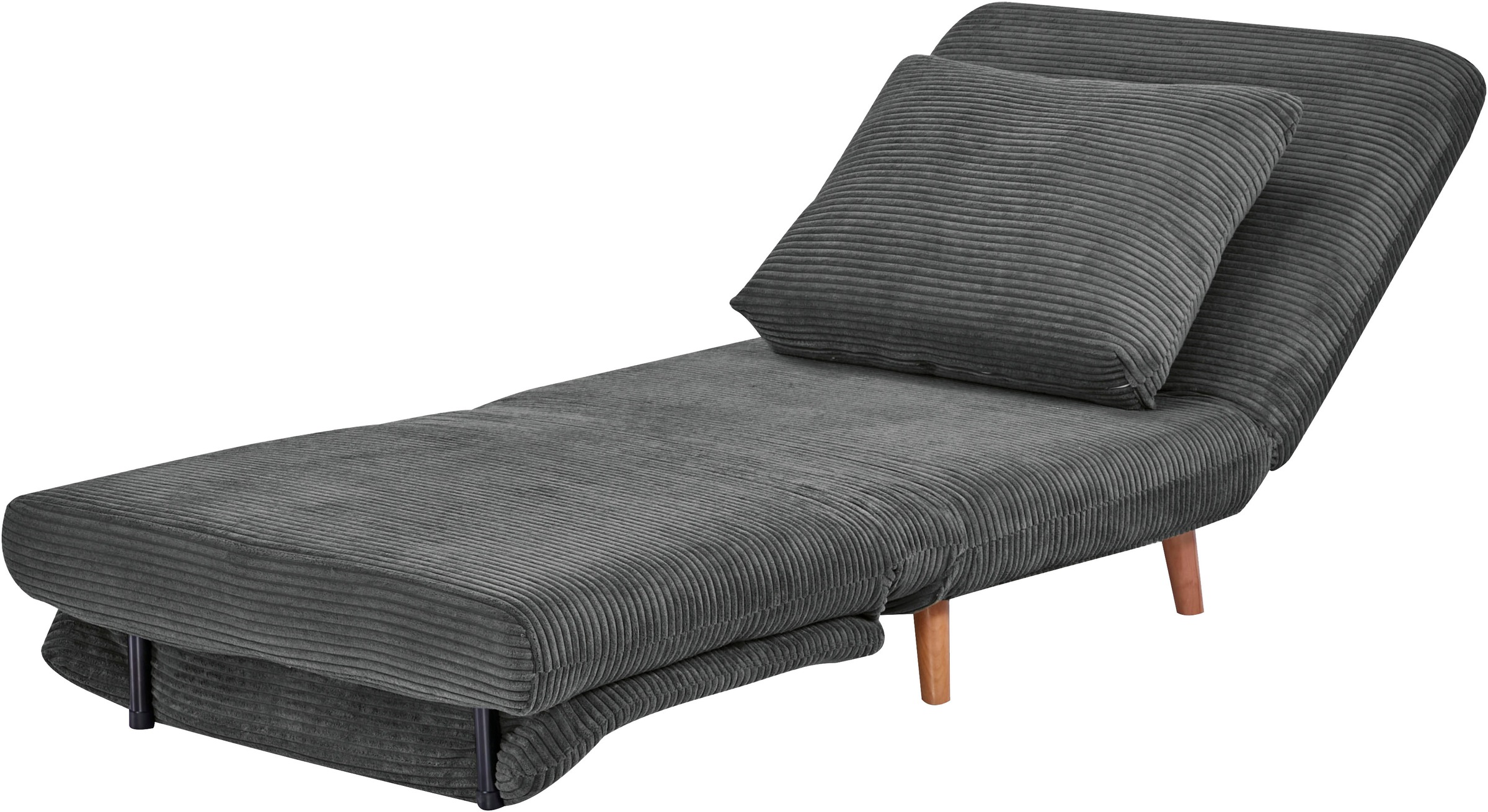 INOSIGN Sessel »AINSLEY«, wandelbar zum Gästebett, Schlafsofa, Webstoff u. Cord-Bezug