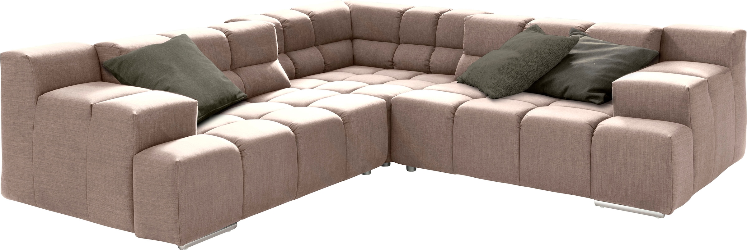 designwerk Ecksofa »Temple, aufwendige Verarbeitung, tolle Designsprache«, mit Sitztiefenverstellung für mehr Sitzkomfort,gleichschenklig