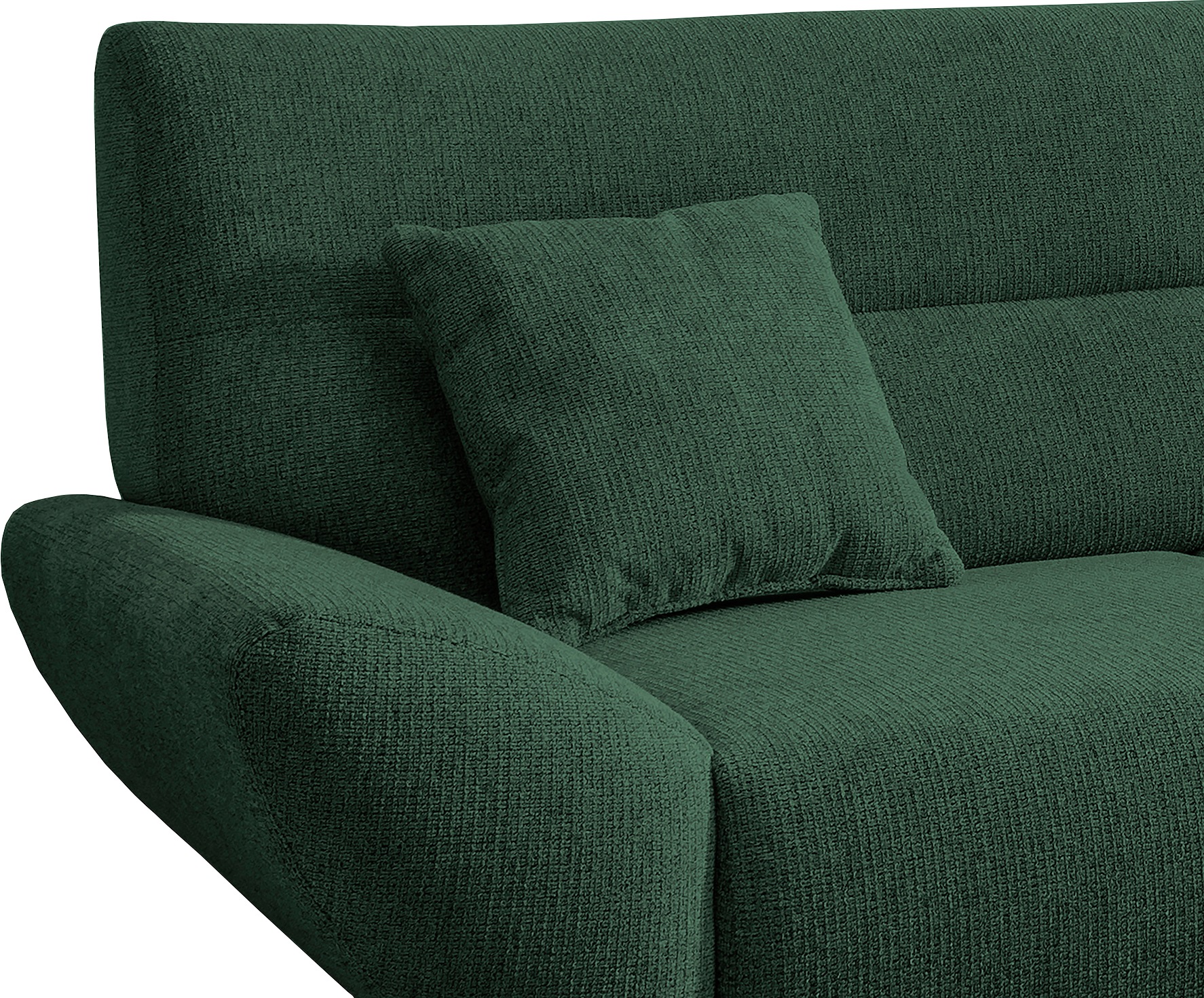 INOSIGN Ecksofa »Drago, elegant und zeitlos, komfortabel, Holzfuß, L-Form«, frei im Raum stellbar, inkl. 2 Zierkissen