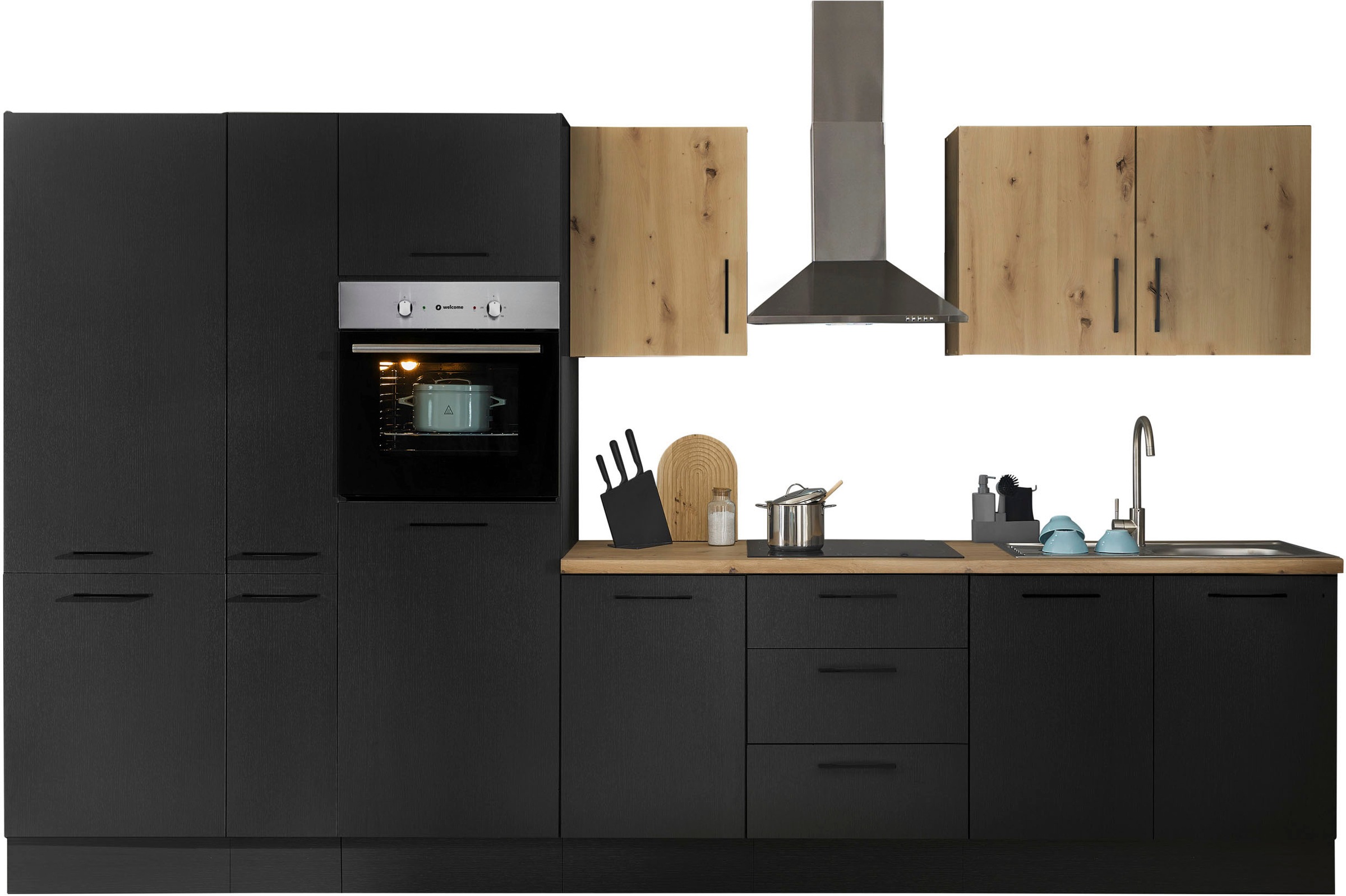 BASIC by Balculina Küchenzeile »Turin«, Breite 360 cm, wahlweise mit E-Geräten