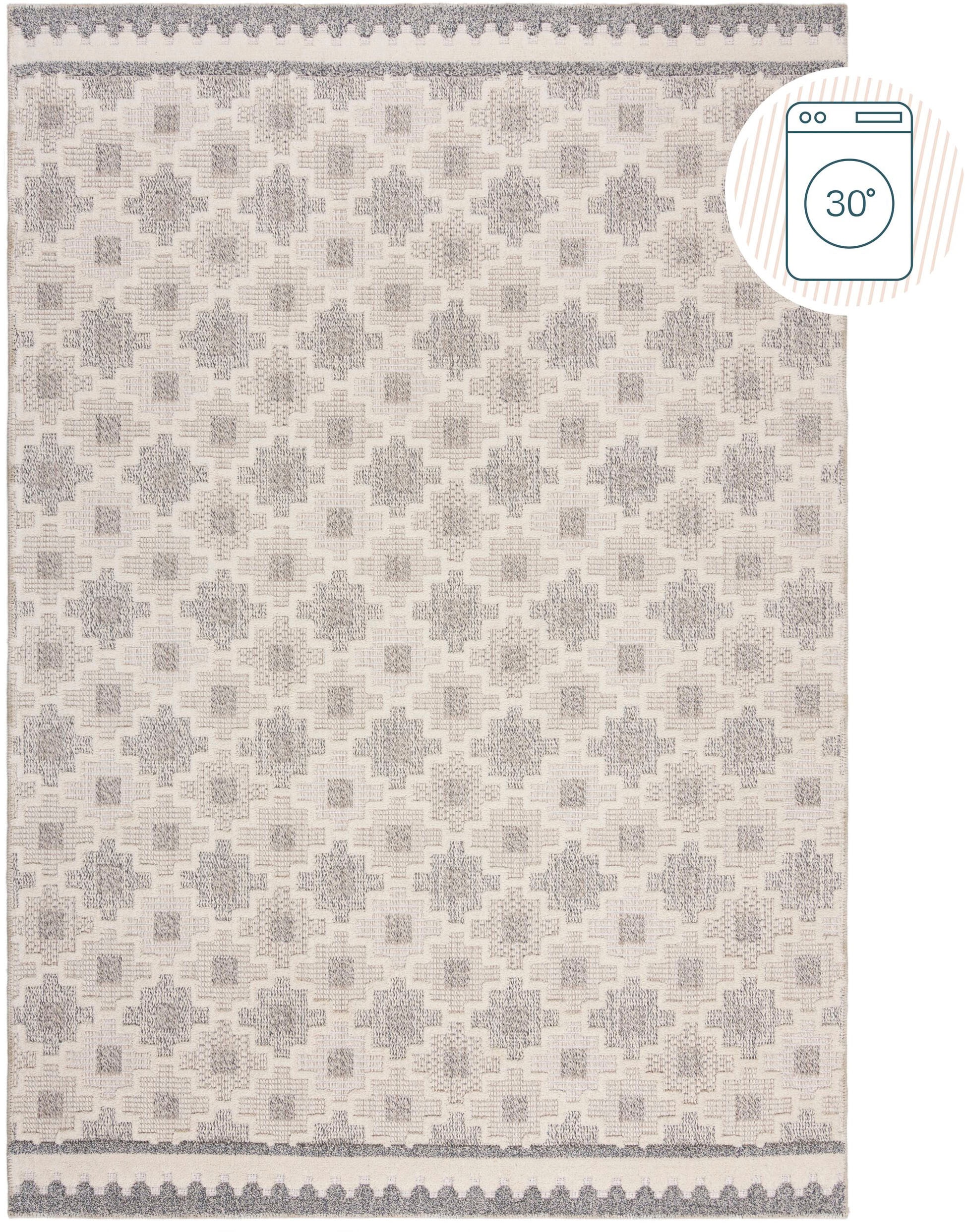 FLAIR RUGS Teppich »Graysen«, rechteckig, 4 mm Höhe, Waschbarer Geometrisch günstig online kaufen