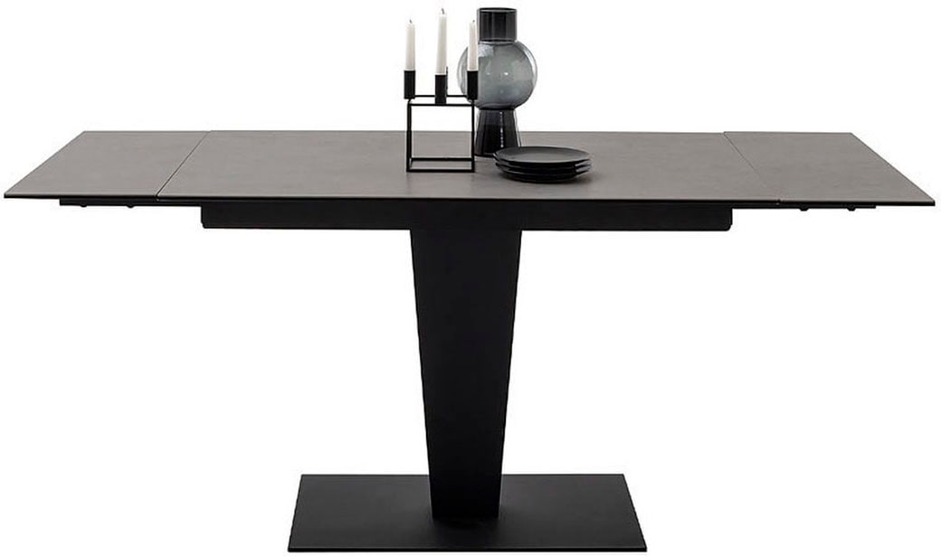 MCA furniture Esstisch »PESARO Auszugstisch mit Säule 120-180 cm«, (Einzelstück), Keramik,Edelstahl,Stirnauszug,ausziehbar,Tischplatte 14 mm