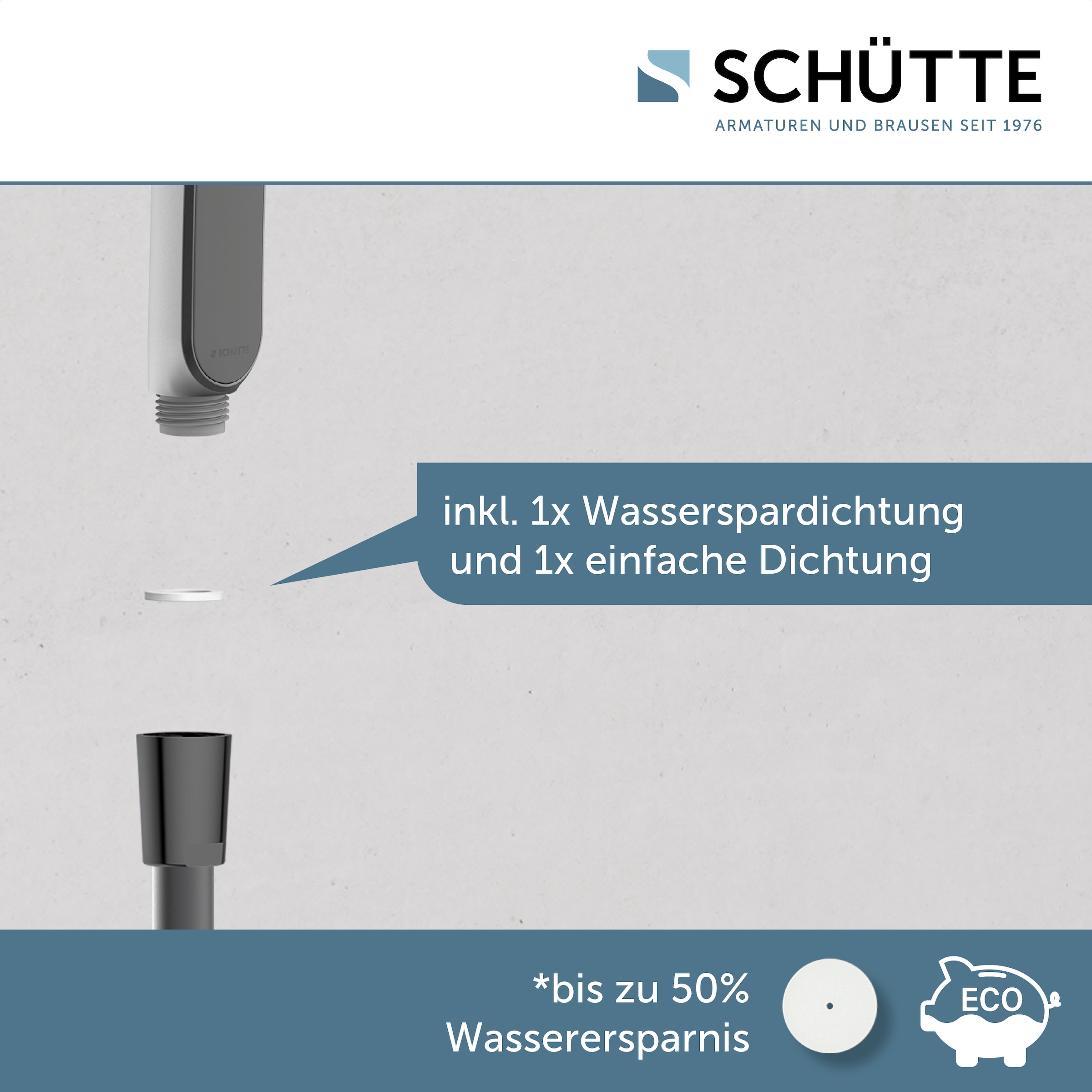 Schütte Stangenbrause-Set »KARIBIK«, (Komplett-Set, 4 tlg.), höhenverstellbar, mit Antikalk-Beschichtung, wassersparend