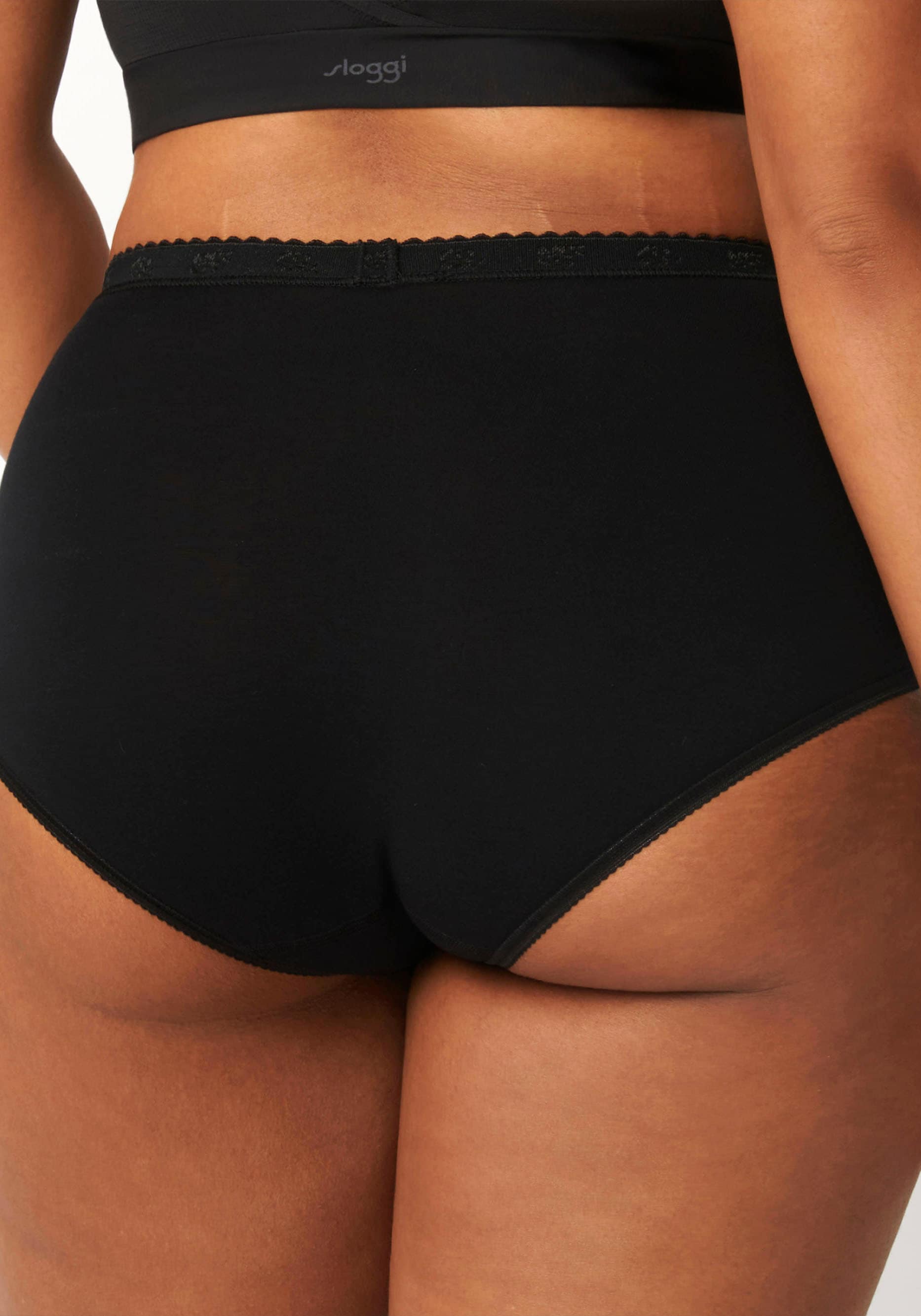 sloggi Slip »Chic Maxi 4P«, (4er Pack), mit elastischen Spitzeneinsätzen