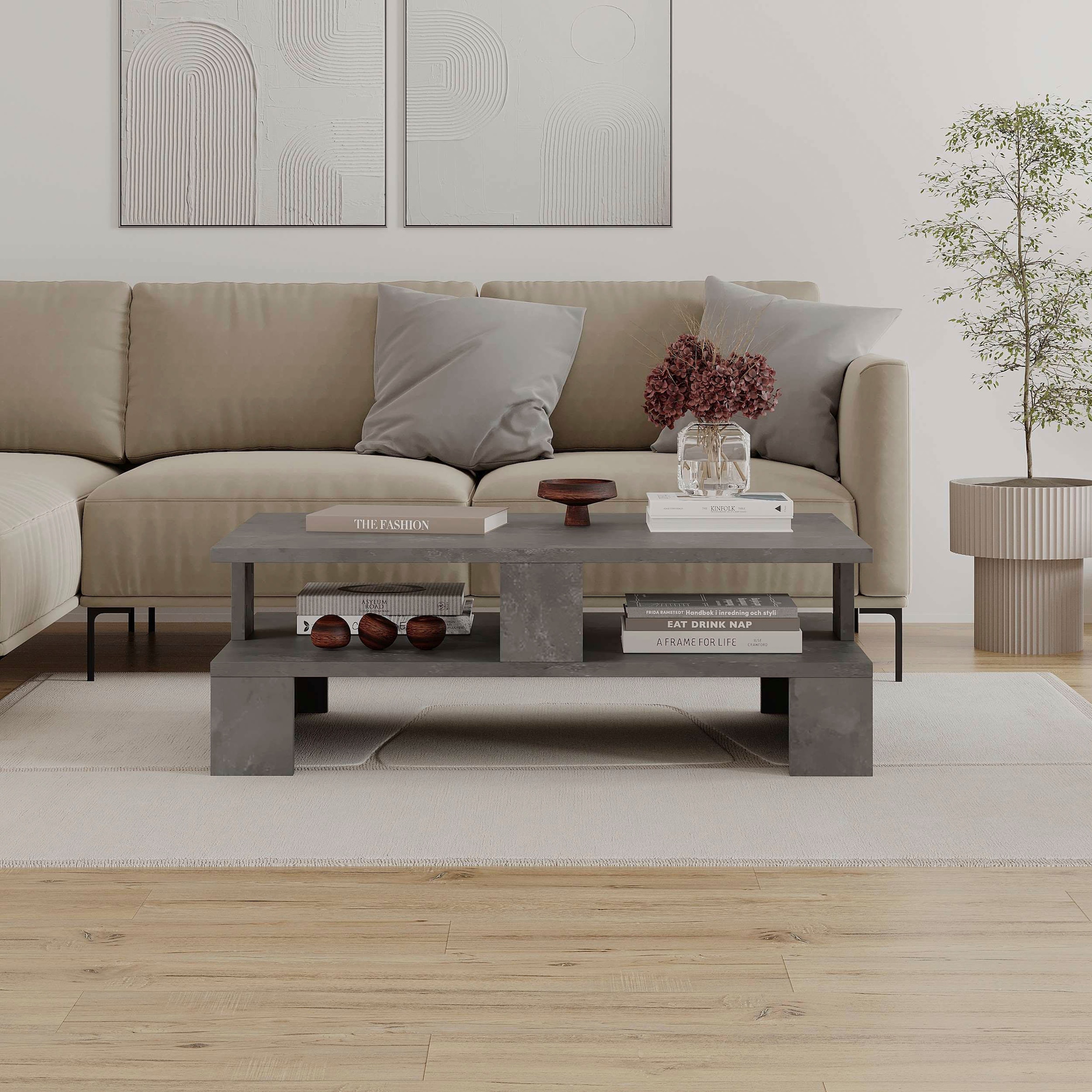 Decortie Couchtisch »MANSU COUCHTISCH«, (Packung, 1 St.), Leichte Montage, Lagerung, Platzsparend
