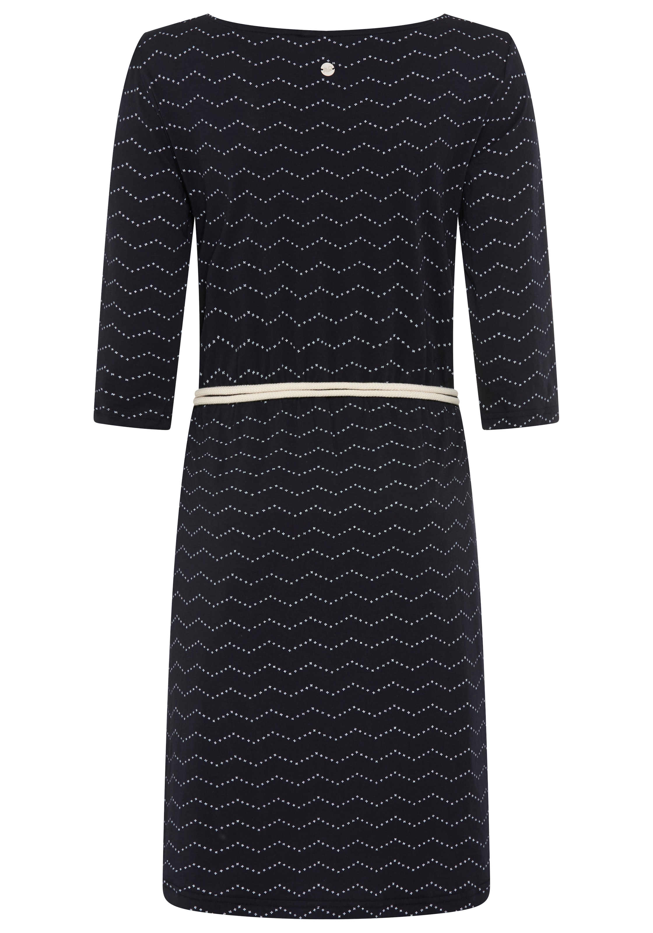 Ragwear Jerseykleid »LILITHA ZIG ZAG O« mit Taillen-Bindegürtel