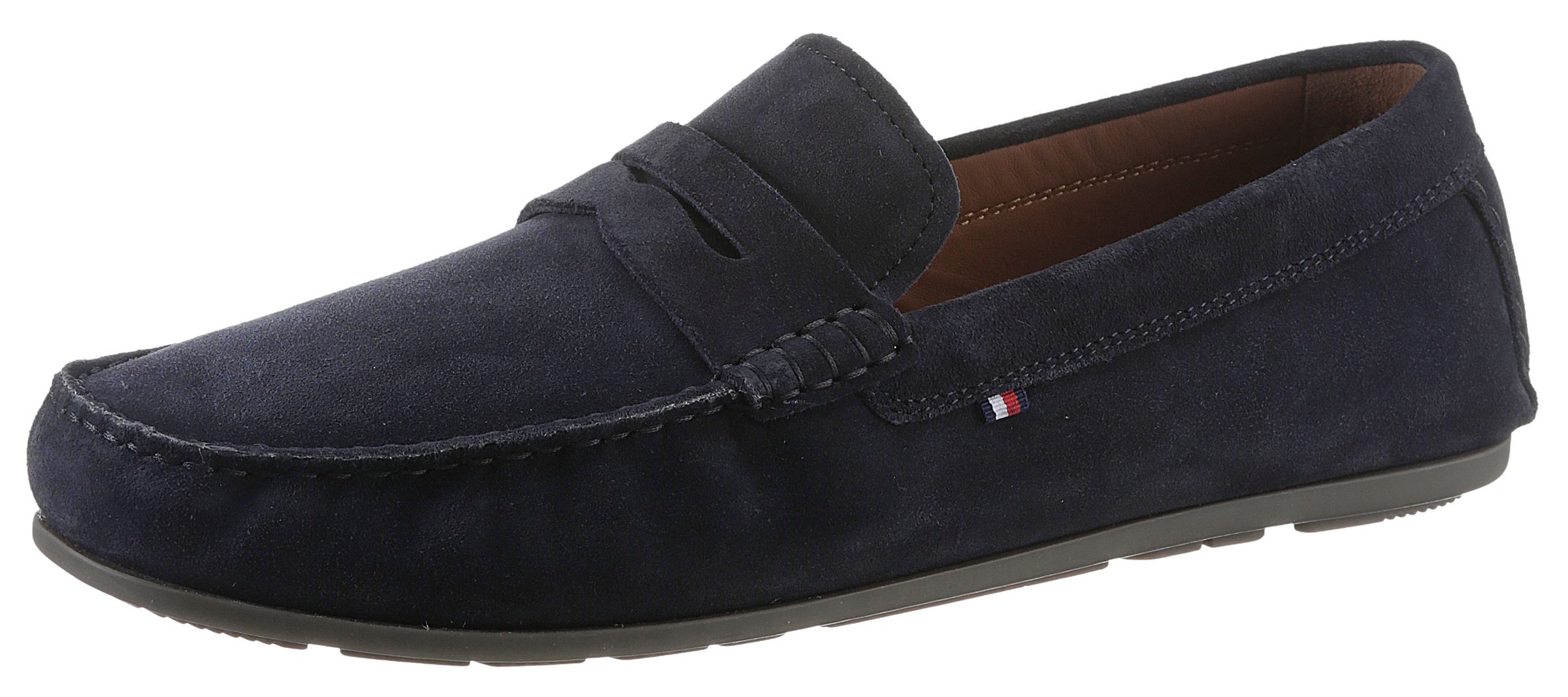 Tommy Hilfiger Slipper »CASUAL HILFIGER SUEDE DRIVER«, mit Ziernaht und kleiner... kaufen