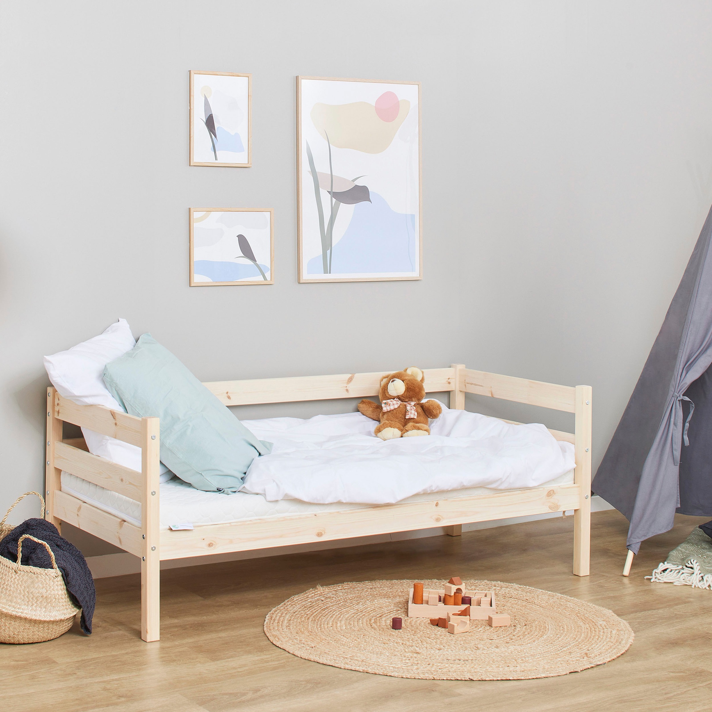 7. Bild von Hoppekids Einzelbett »ECO Comfort«, (Set), mit Rollrost in 8 Farben, wahlweise mit Matratze und Absturzsicherung