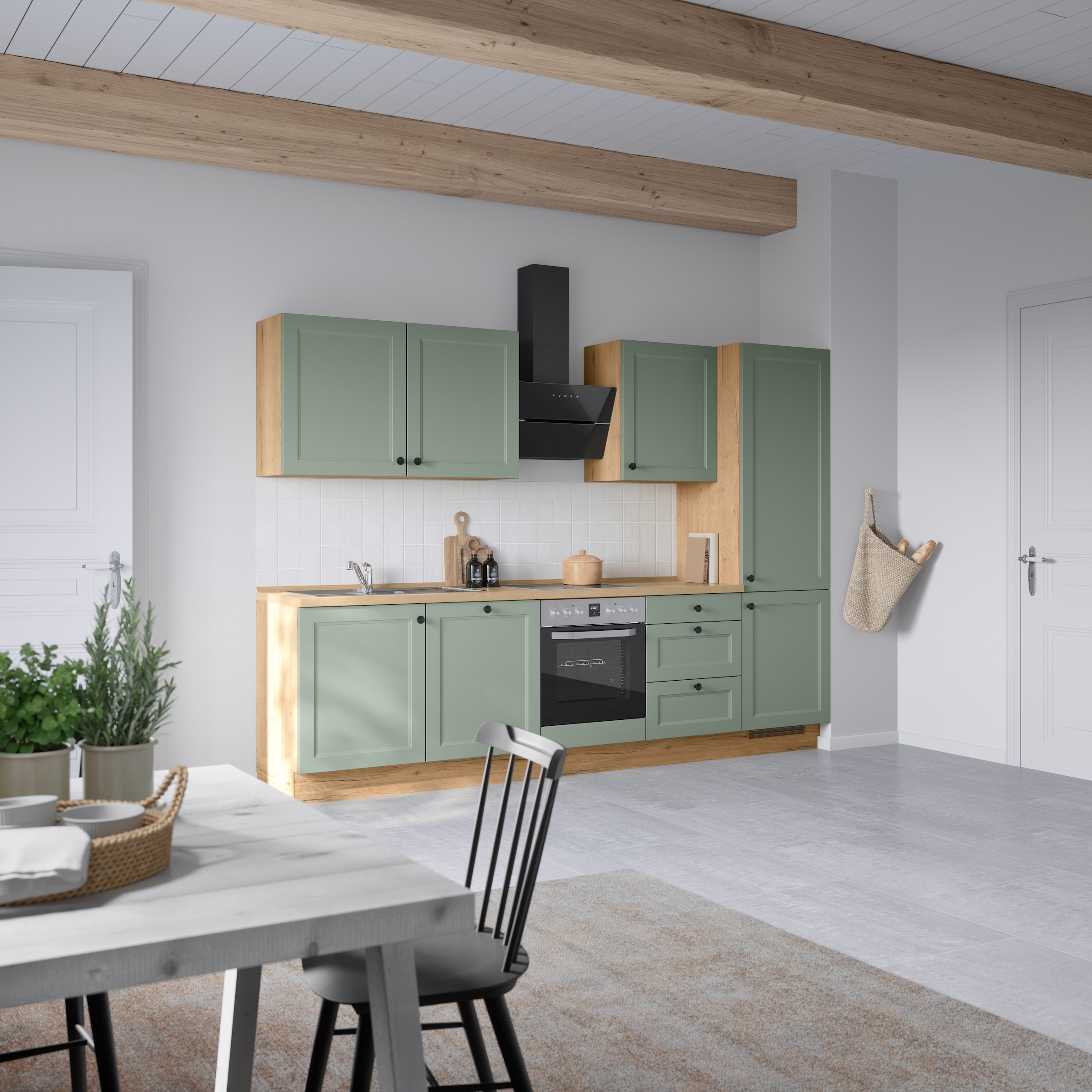 nobilia® Küchenzeile »"Cascada II"« vormontiert, Breite 300 cm, Ausrichtung wählbar, wahlw. mit E-Geräten