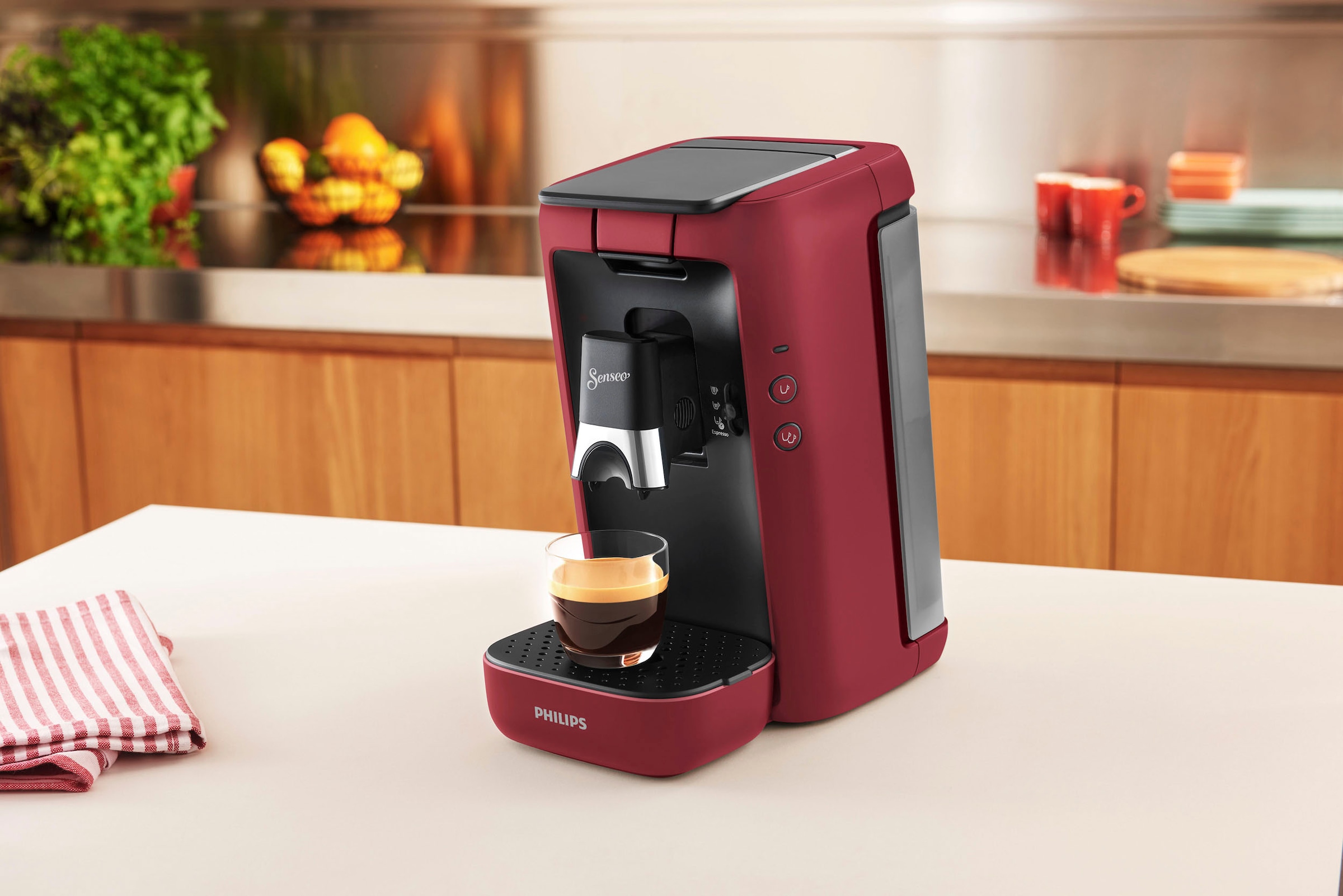 Philips Senseo Kaffeepadmaschine »Maestro CSA260/90, im bestellen Plastik, Wert aus UVP 14,- € +3 recyceltem online 80% Kaffeespezialitäten«, inkl. von Gratis-Zugaben Memo-Funktion