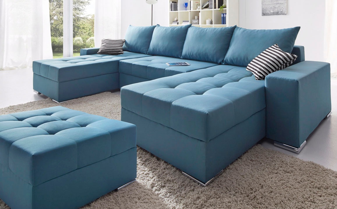 COLLECTION AB Wohnlandschaft »Josy XL U-Form, Breite: 313 cm« mit Bettfunkt günstig online kaufen