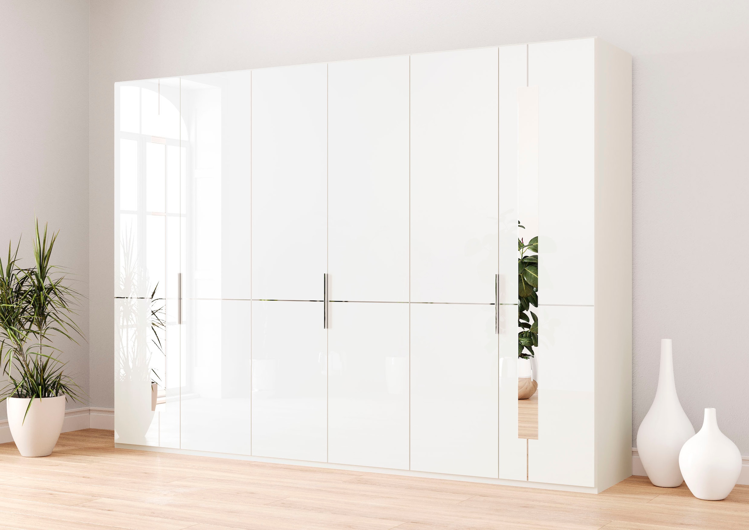 Musterring Drehtürenschrank »Imola W«, Einlegeböden und Kleiderstangen, mit Glastüren inklusive Zierspiegel