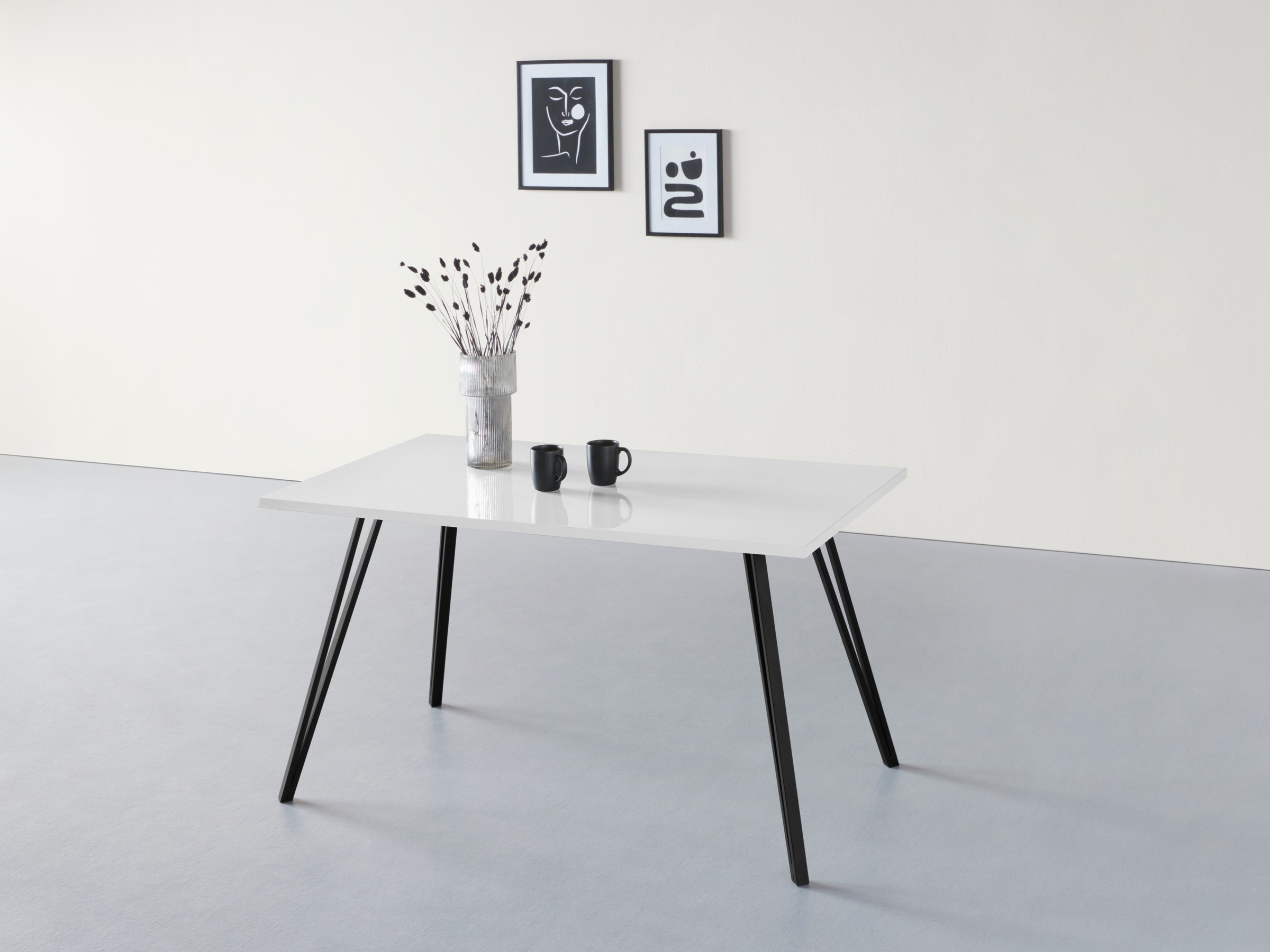 HELA Esstisch »JENN« 1 Stk. tlg. Hochglanz Weiß lackiert; Tischplatte fest; günstig online kaufen