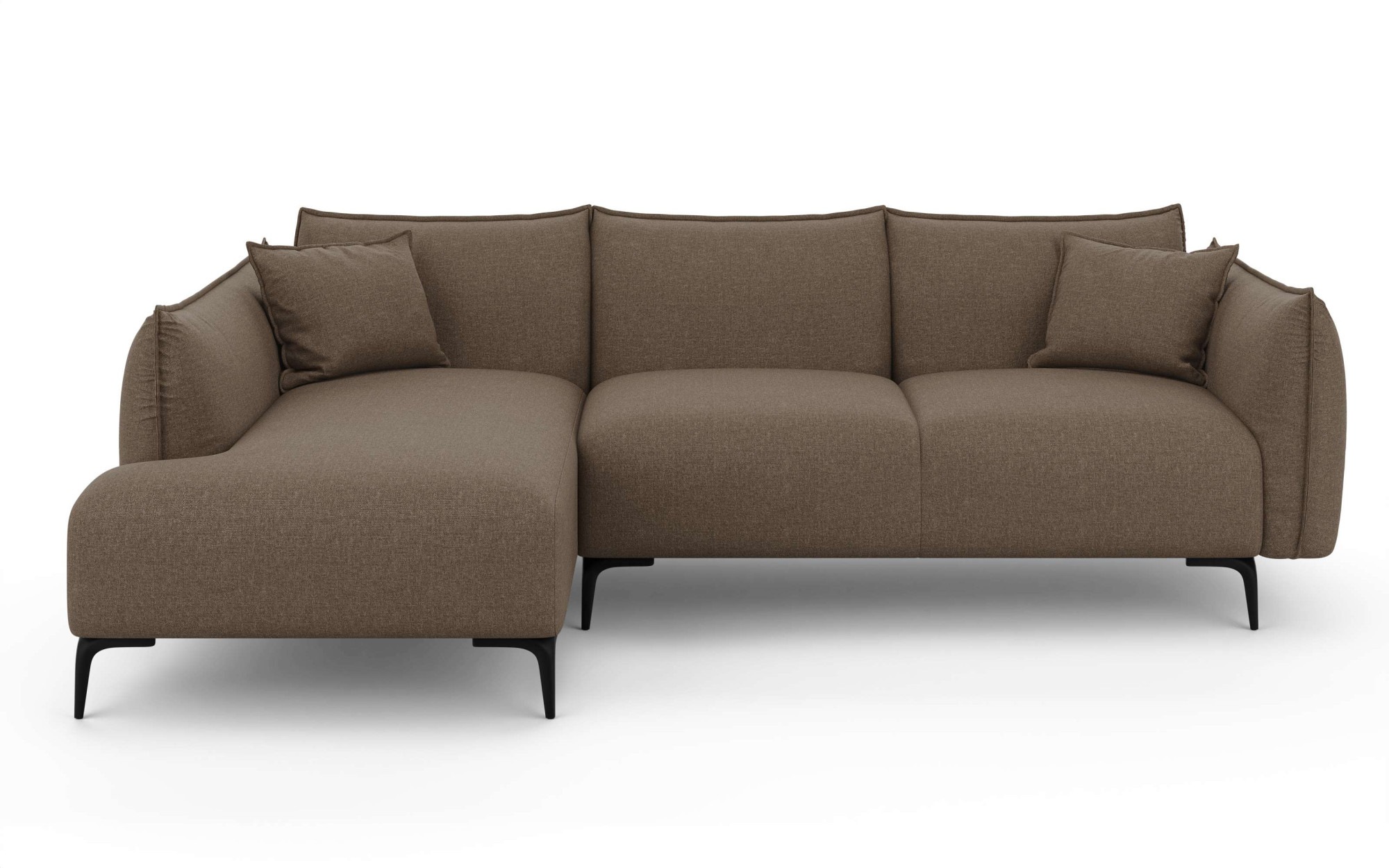 LeGer Home by Lena Gercke Ecksofa »Adelita mit Ottomane links oder rechts bestellbar, B/H/T 270/97/168«, L-Form mit Wellenunterfederung, enthält 2 Zierkissen