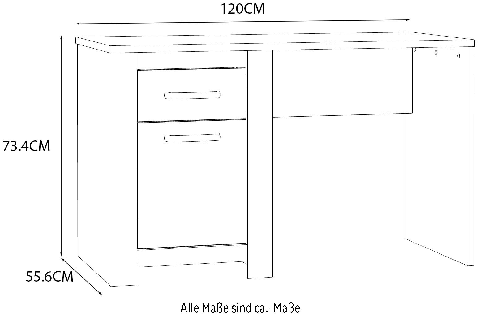 FORTE Schreibtisch »Cayetano«, Breite 120 cm