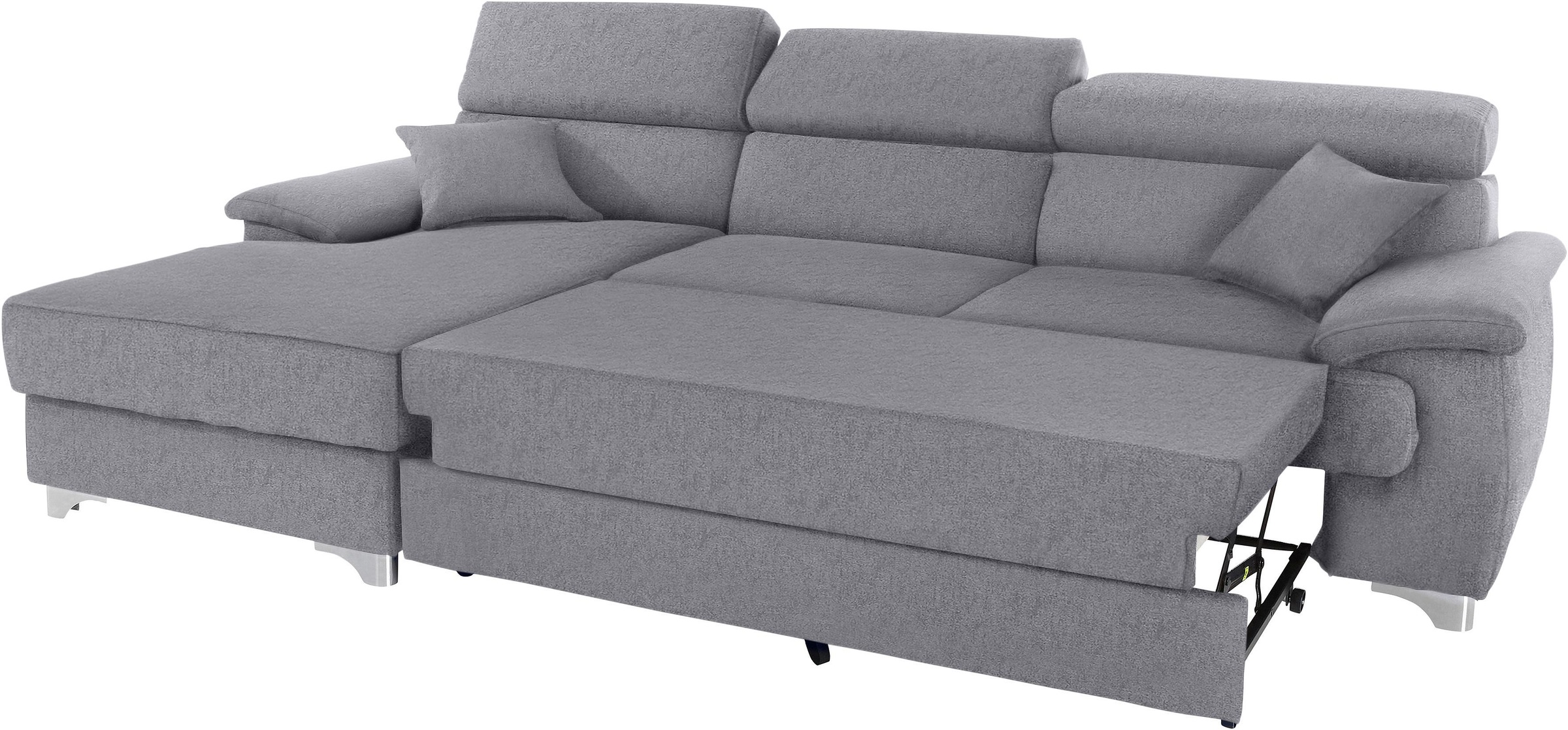DOMO collection Ecksofa »Mira, inklusive Kopfteilverstellung für mehr Wohlfühlkomfort, L-Form«, wahlweise mit Bettfunktion und Bettkasten, elegant und modern