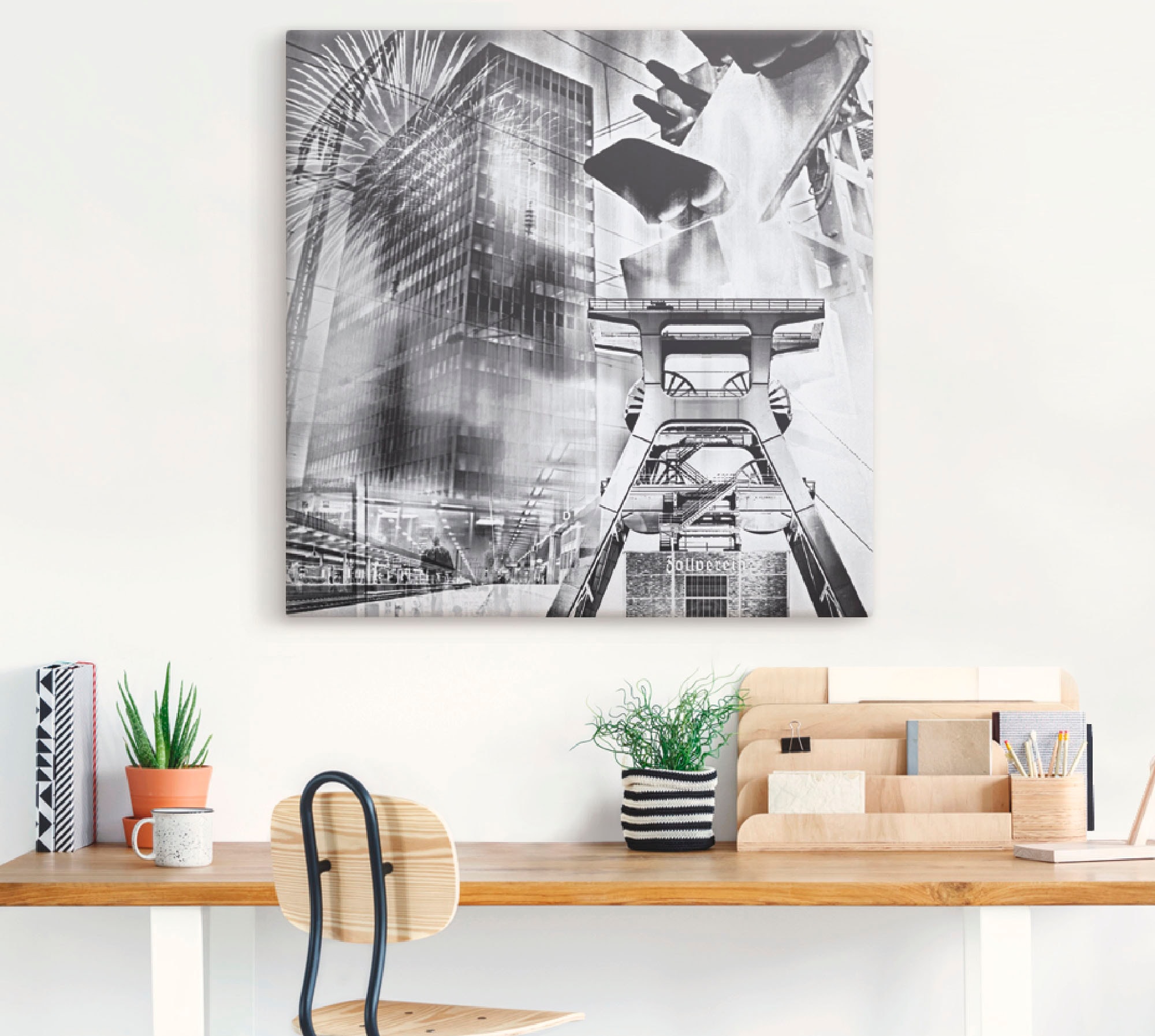 Artland Wandbild »Essen Skyline Abstrakte Collage«, Architektonische Elemen günstig online kaufen