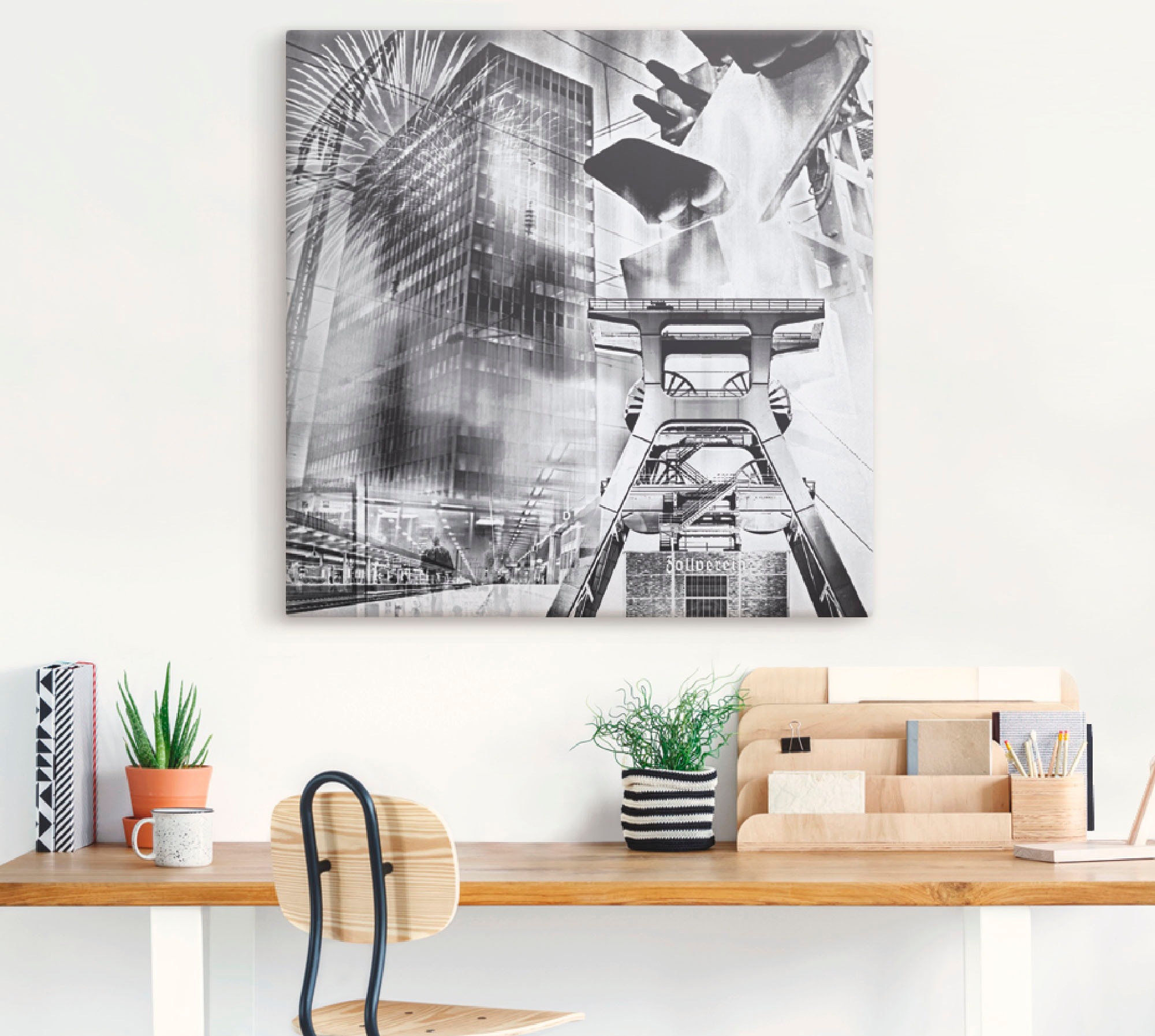 Artland Wandbild »Essen Skyline Abstrakte Collage« Architektonische Element günstig online kaufen