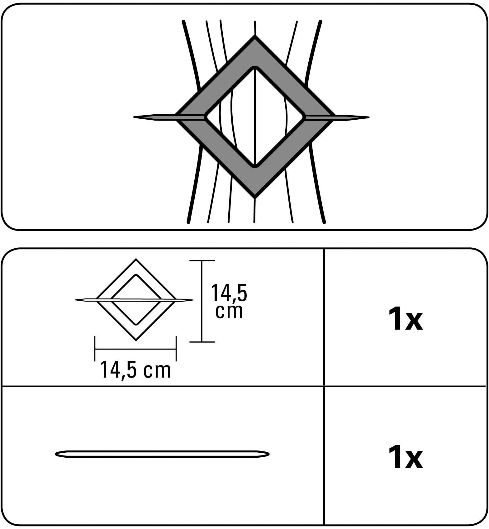 GARDINIA Dekoklammer »Dekospange mit Stab Uranus«, zum Dekorieren und Raffen