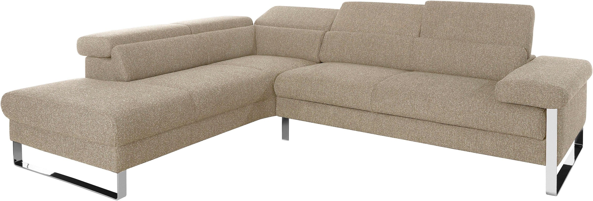 W.SCHILLIG Ecksofa »finn, toller Sitzkomfort, L-Form, hochwertige Verarbeitungsdetails«, German Design Award 2016, Fußgestell Chrom glänzend, Breite 281 cm