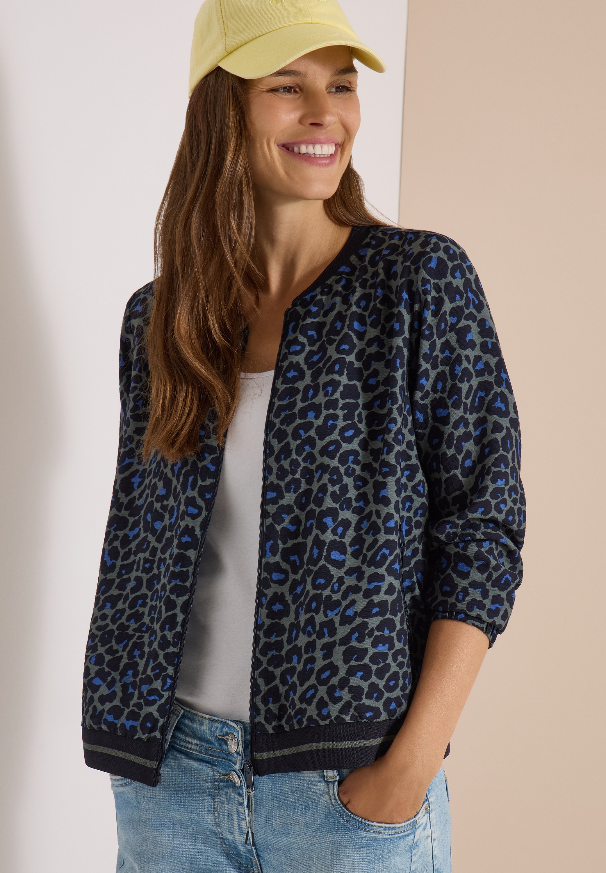 Cecil Blouson Elastikbund, Viskosemischung, Animal Print