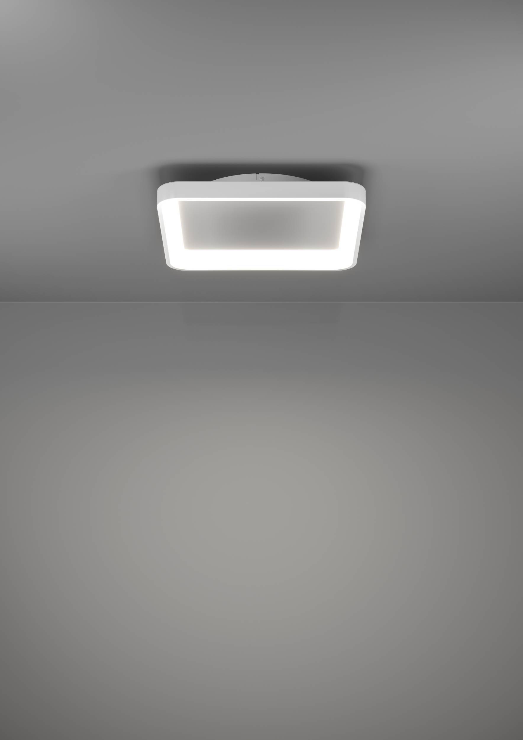 EGLO Deckenleuchte »Loretello Deckenlampe, Wohnzimmerlampe, Metall und Kunststoff, Lampe« LED-Modul 1 Stk. Kaltweiß | Neutralweiß | Warmweiß Wand-/Deckenleuchte - L35 x B35 x H7,5 cm - weiß - 12W inkl.