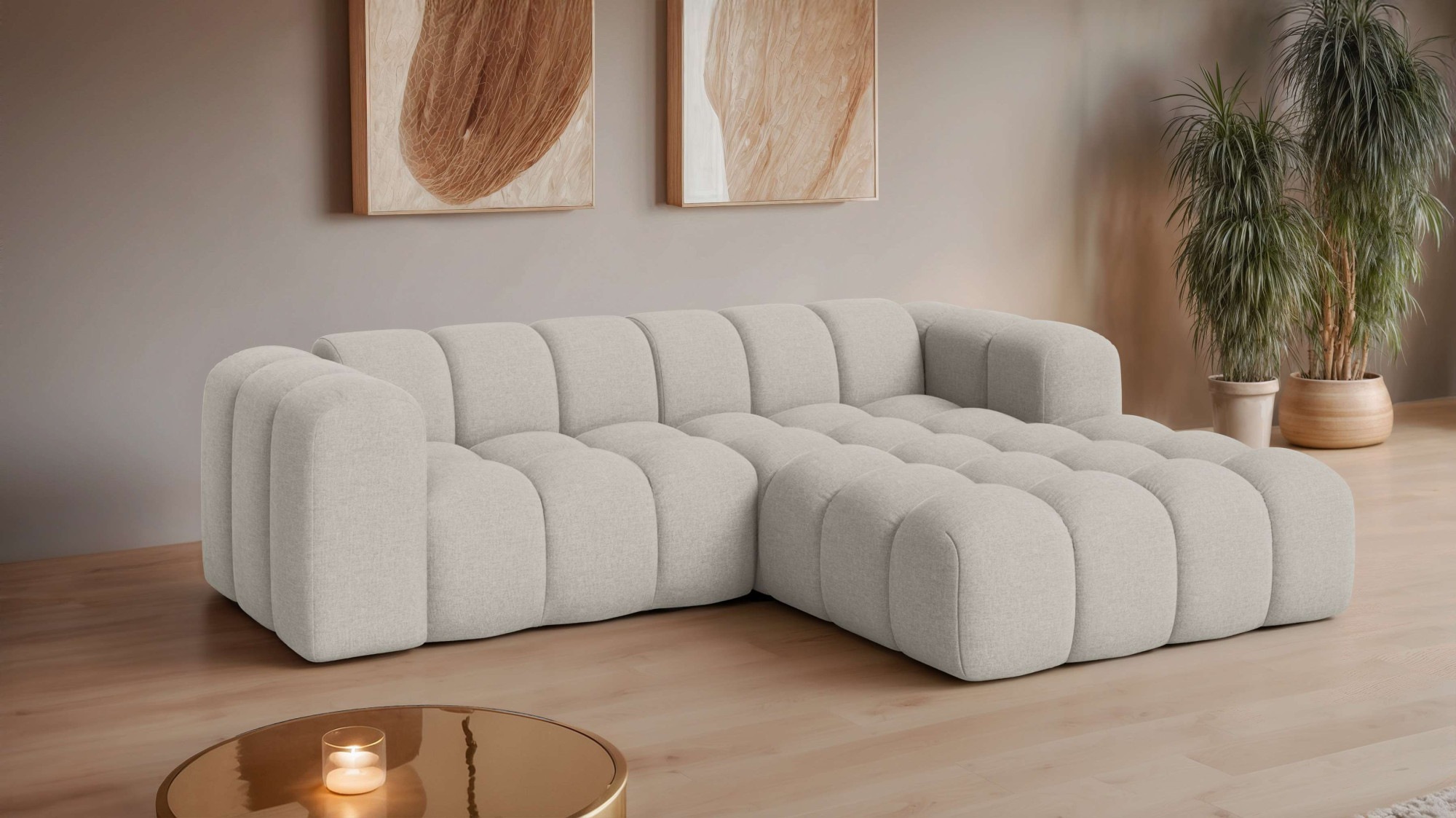 OTTO home Ecksofa »KALLIE Design-Sofa mit Wellenunterfederung, Bubble-Optik günstig online kaufen