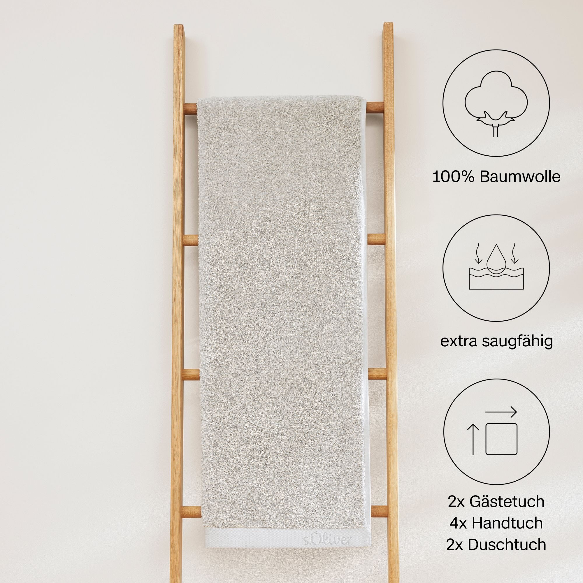 s.Oliver Handtuch Set »s.Oliver, Premium Qualität, 600 gr/m²«, (Set, 8 St., günstig online kaufen