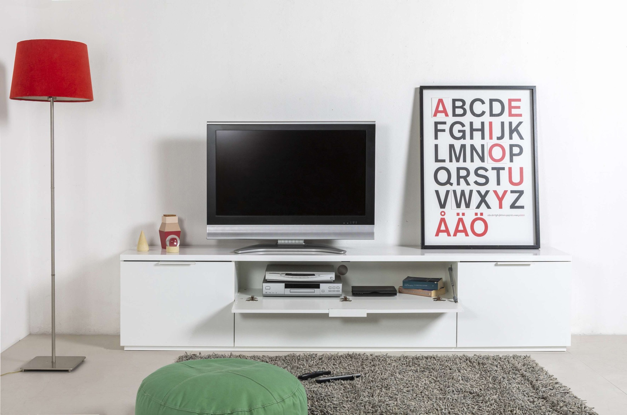 Composad Lowboard »Mundi, Lowboard, TV-Board, TV-Kommode, Fernsehschrank«, (1 St.), mit 2 Türen und 2 Klapptüren hochglanz lackiert