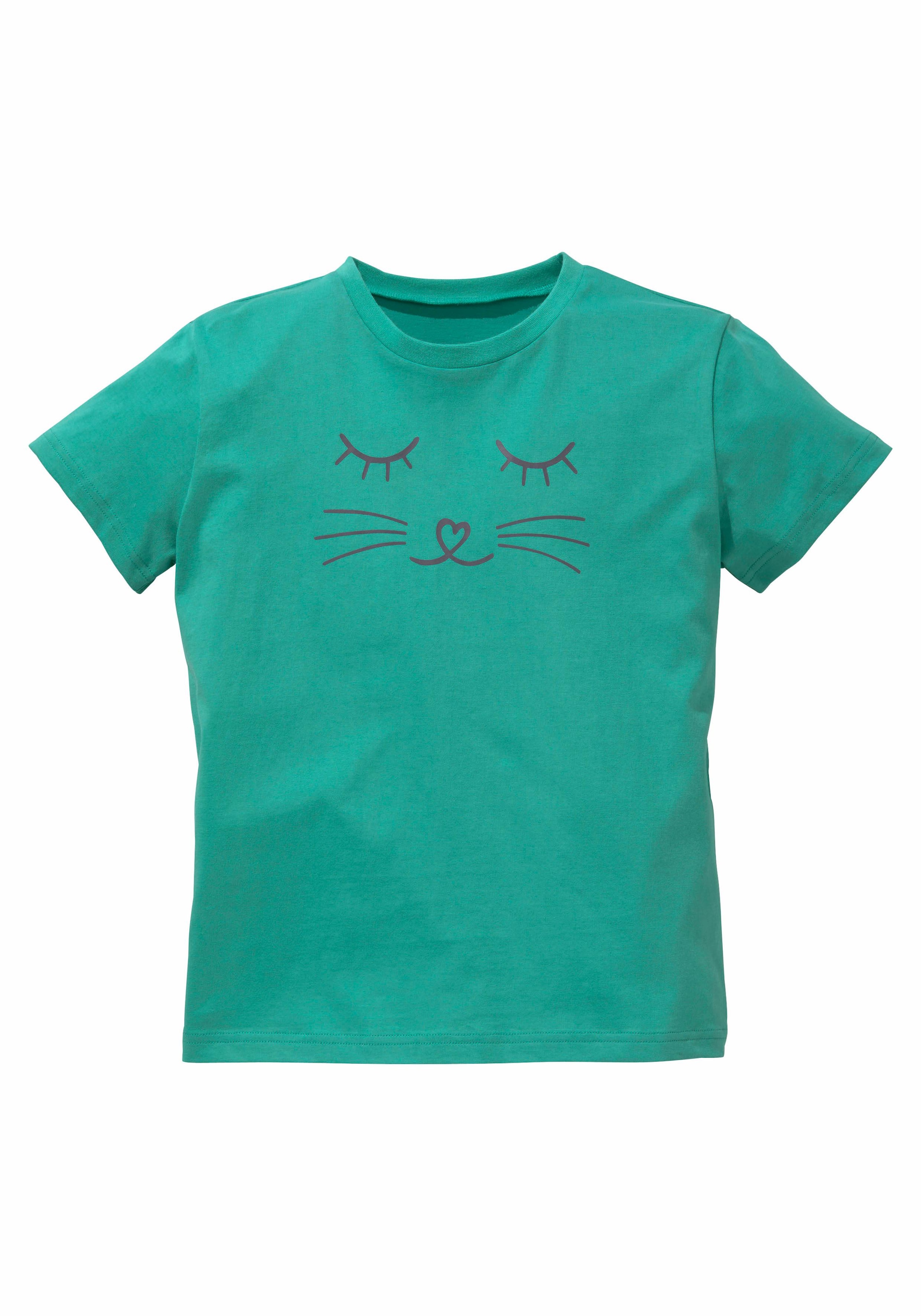 Vivance Pyjama, (2 tlg., 1 Stück), Schlafanzug mit Cat Print