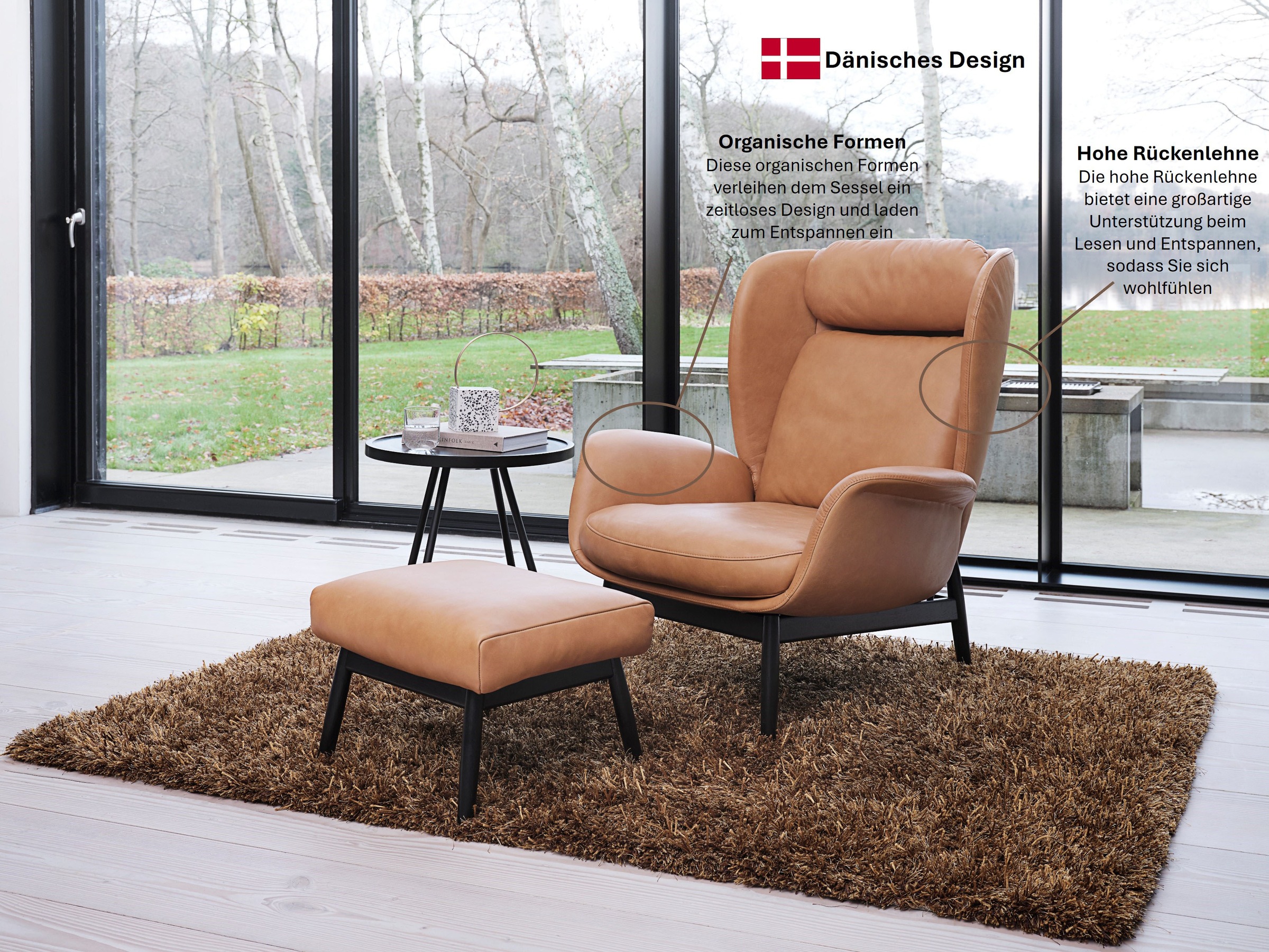 FLEXLUX Ohrensessel "Padova", Stil & Komfort, organische Form, Ledenstütze günstig online kaufen