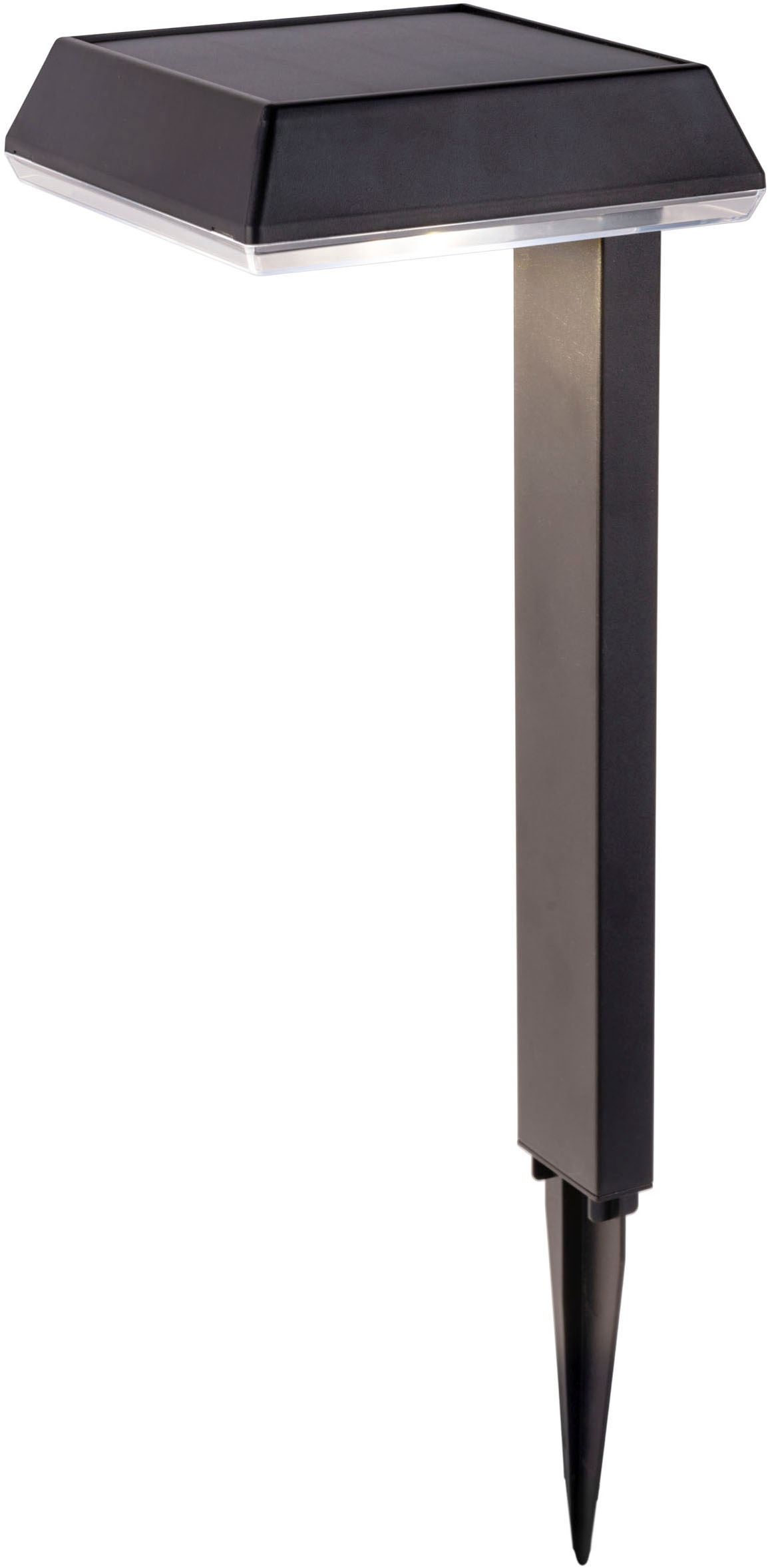 näve LED Solarleuchte »Sigi«, 1 flammig, Leuchtmittel LED-Modul | LED fest integriert, Dekoerdspieß, H: 79cm, Dämmerungssensor, schwarz, LED warmweiß