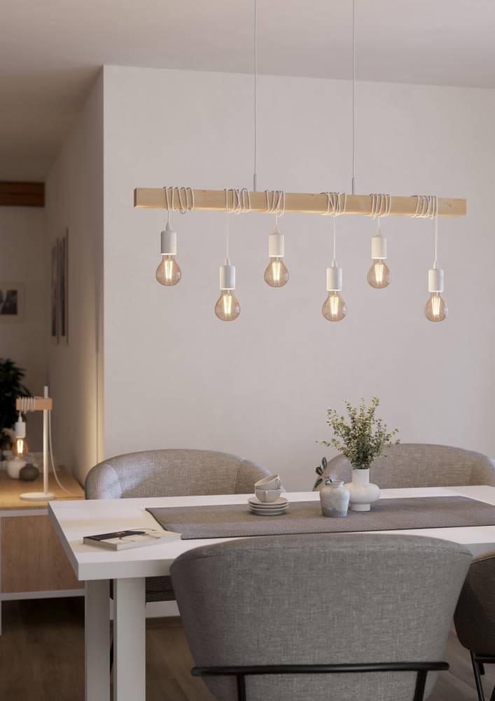 EGLO Hängeleuchte »TOWNSHEND«, 6 flammig, Leuchtmittel E27 | ohne Leuchtmittel, Wohnzimmer, Esszimmer, 6-flammig, 110x10,5x100cm