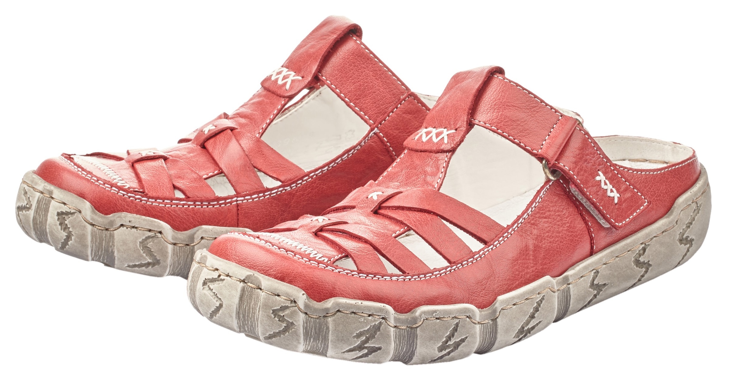 Rieker Clog  Sabot, Sommerschuh, Schlappen, Hausschuh mit Ziernähten