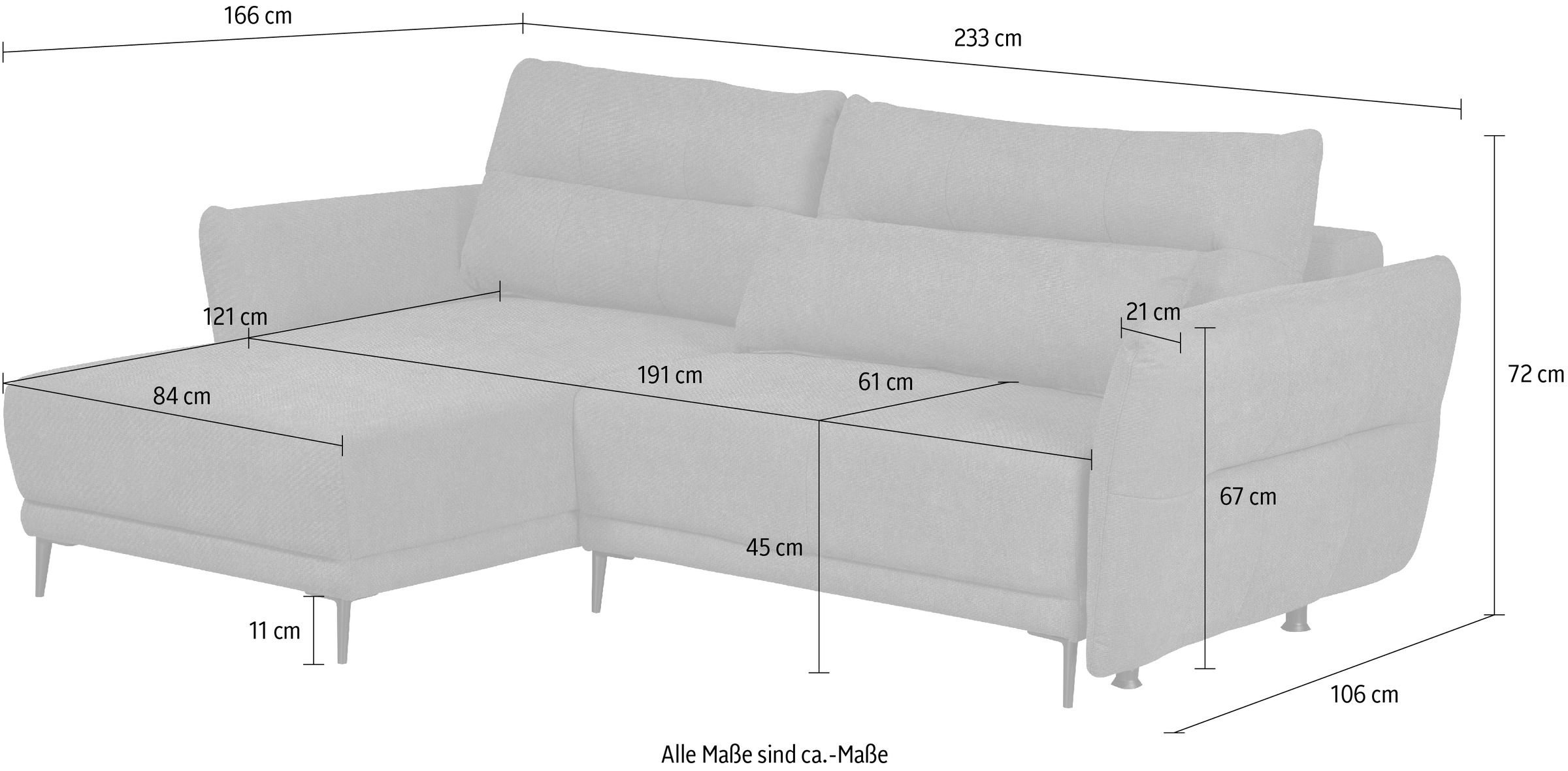 INOSIGN Ecksofa »Santorin«, auf in kaufen Größen 3 Rechnung