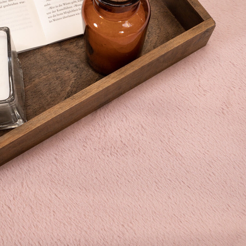 Carpet City Badematte »Topia Mats, Badteppich uni«, rutschhemmend beschichtet, strapazierfähig, Hochflor, Kaninchen Haptik, Polyester, Badezimmerteppich, waschbar