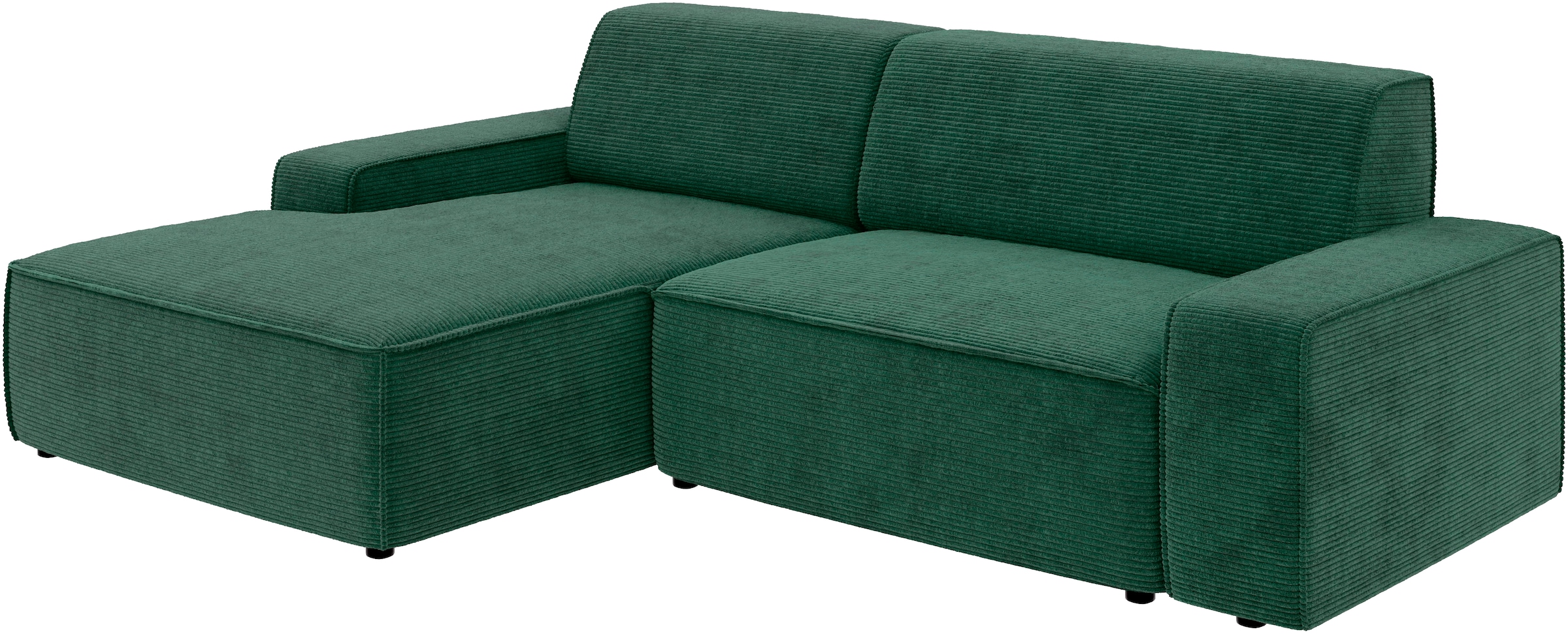 TRENDMANUFAKTUR Ecksofa »Graz, wahlweise mit Sitzvorschub und Bettkasten, L-Form, Breite 246 cm«, in Cord-, haustierfreundlichem LEO Struktur- oder LUMOS-3D-Bezug